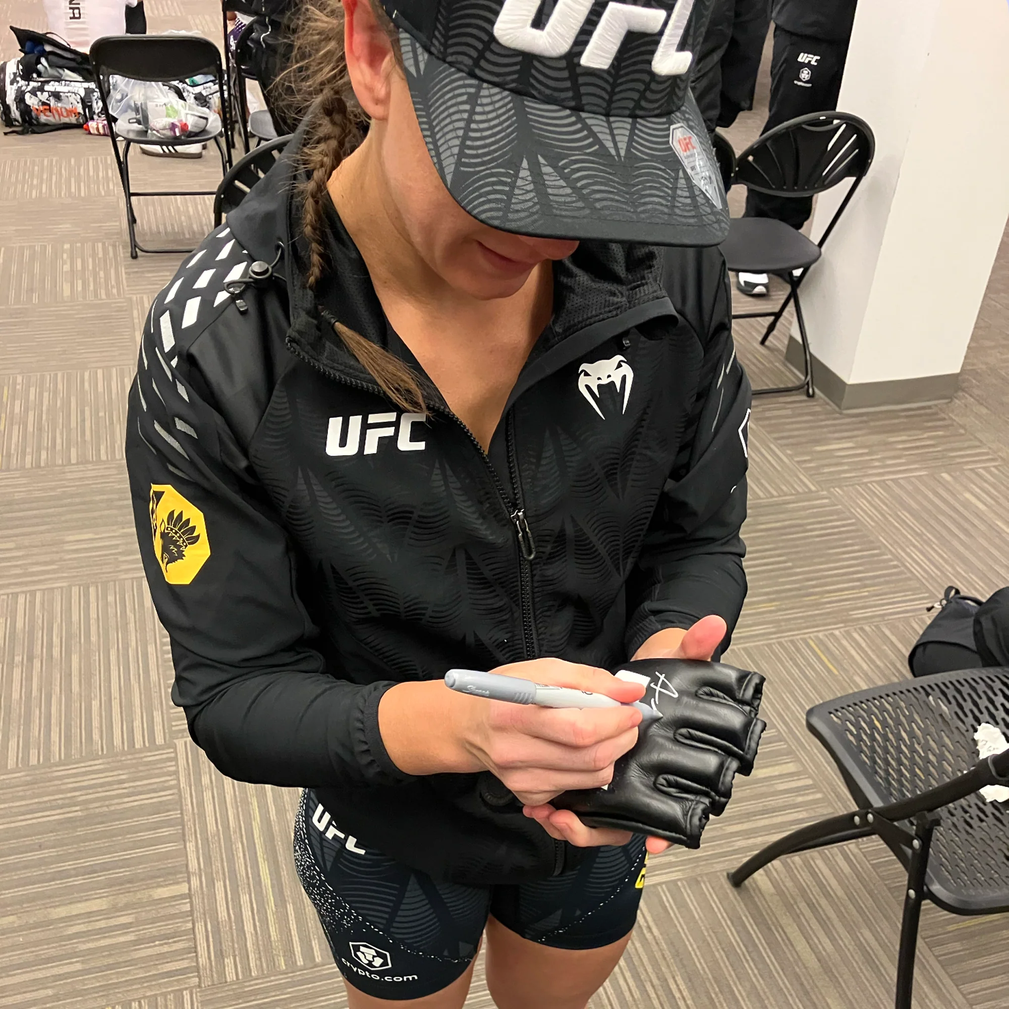 Alice Ardelean Signed 1-of-1 Fight Worn Gloves UFC Fight Night: Allen vs Costa - Image 3