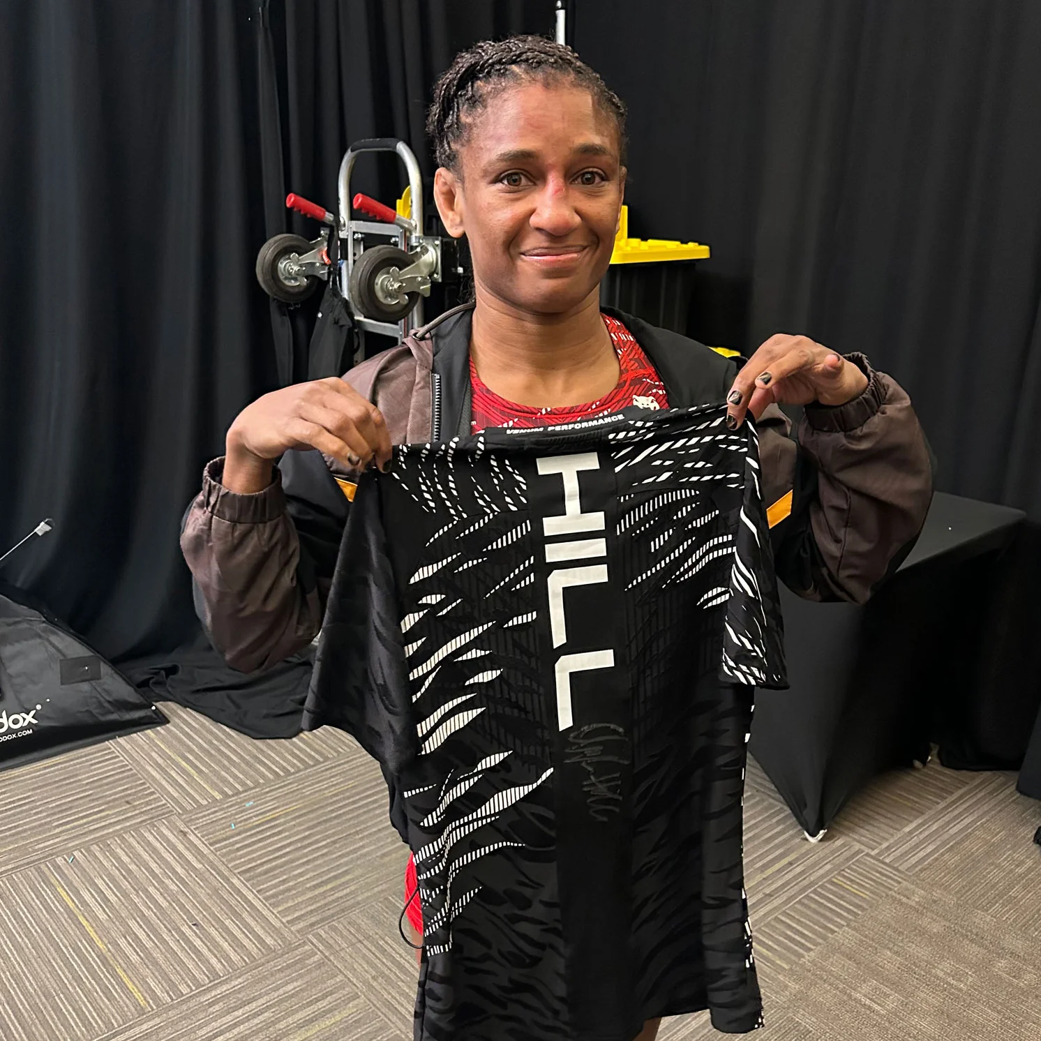 Angela Hill Signed 1-of-1 Fight Issued Jersey UFC Fight Night: Cannonier vs Rodrigues - Image 2