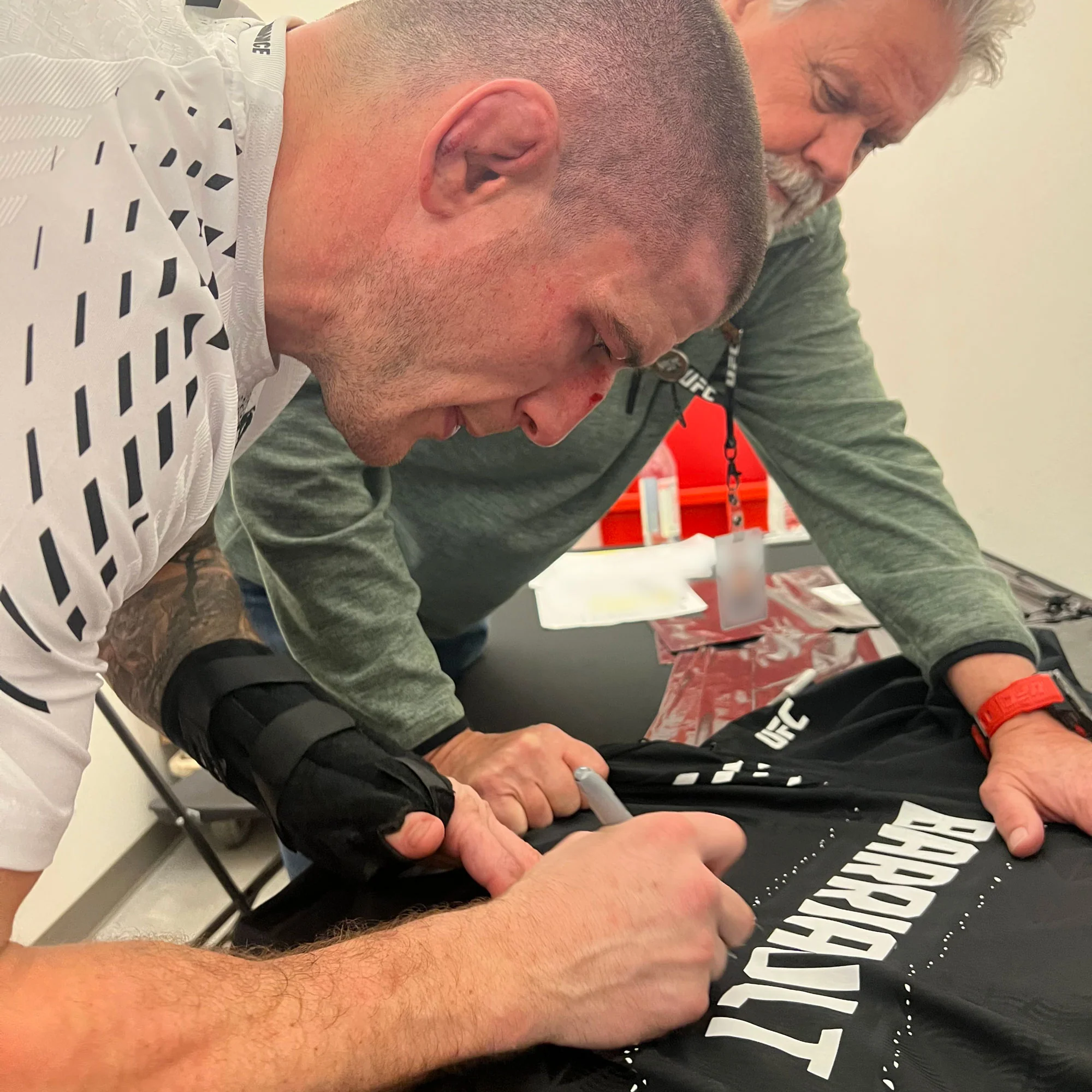 Marc-André Barriault Signed 1-of-1 Fight Worn Hoodie UFC Fight Night: Bautista vs Oliveira - Image 2