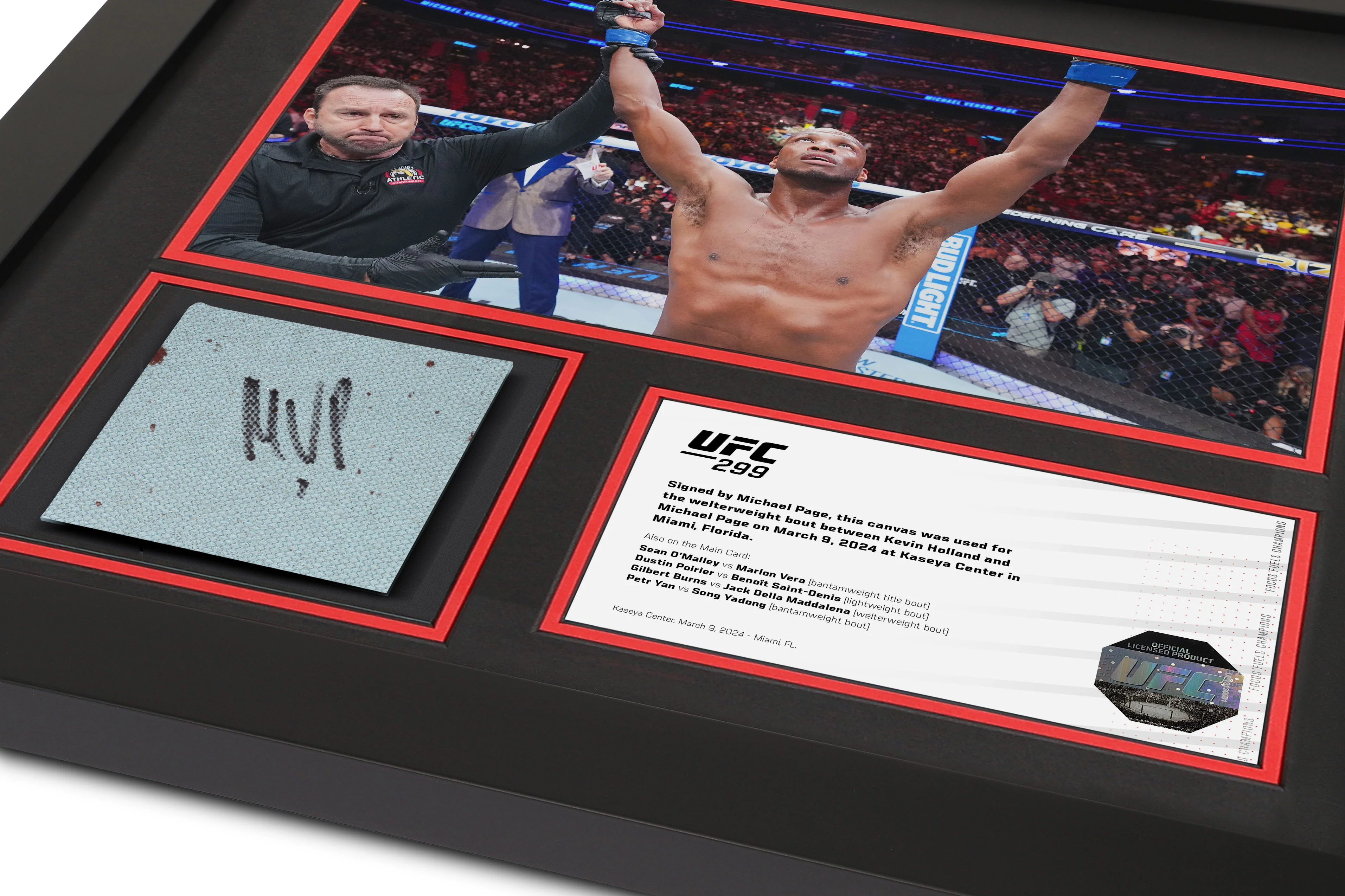 Michael Page Signed UFC 299 Canvas & Photo - Image 5