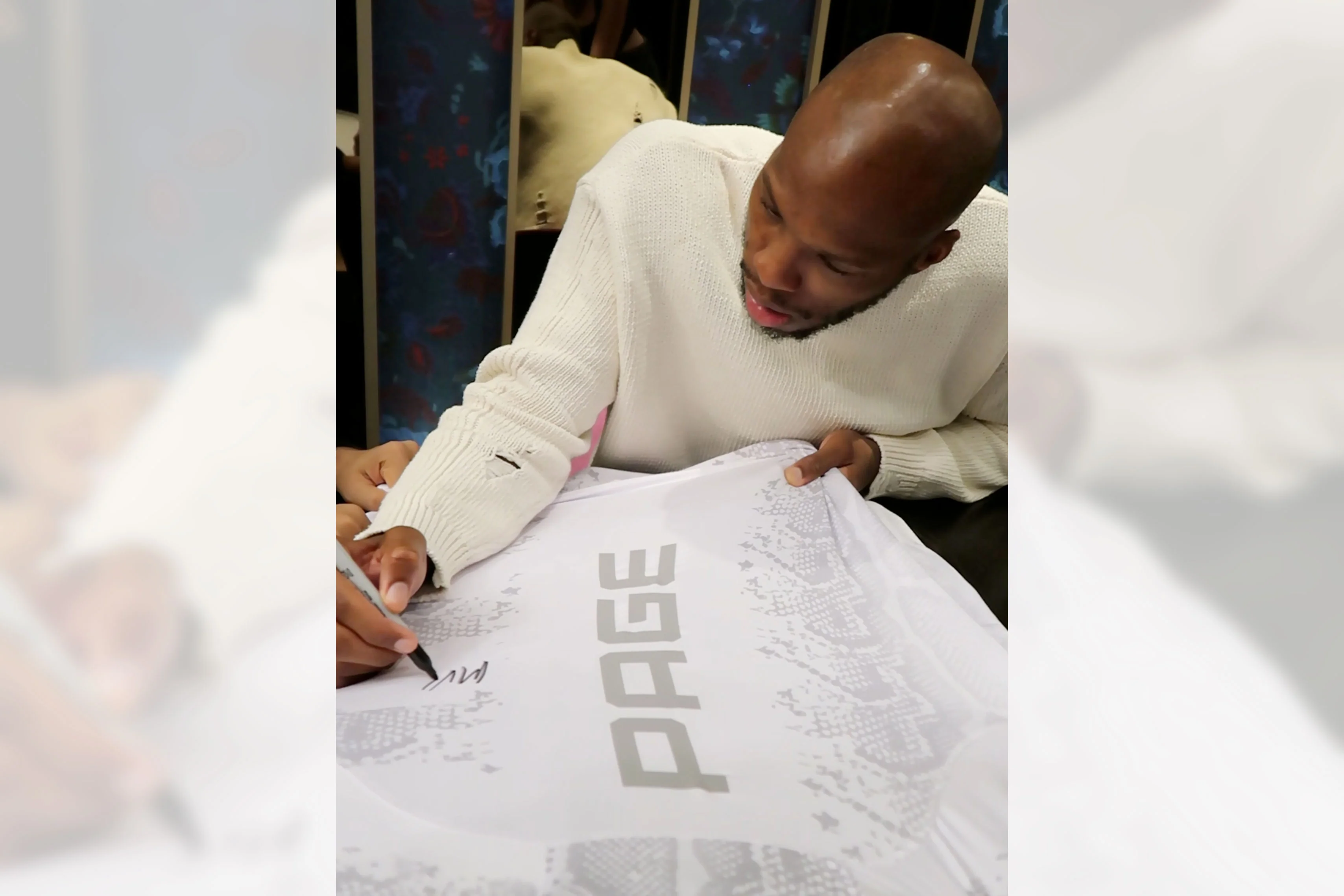 Michael Page Signed Limited Edition Venum Adrenaline White Jersey - Image 2