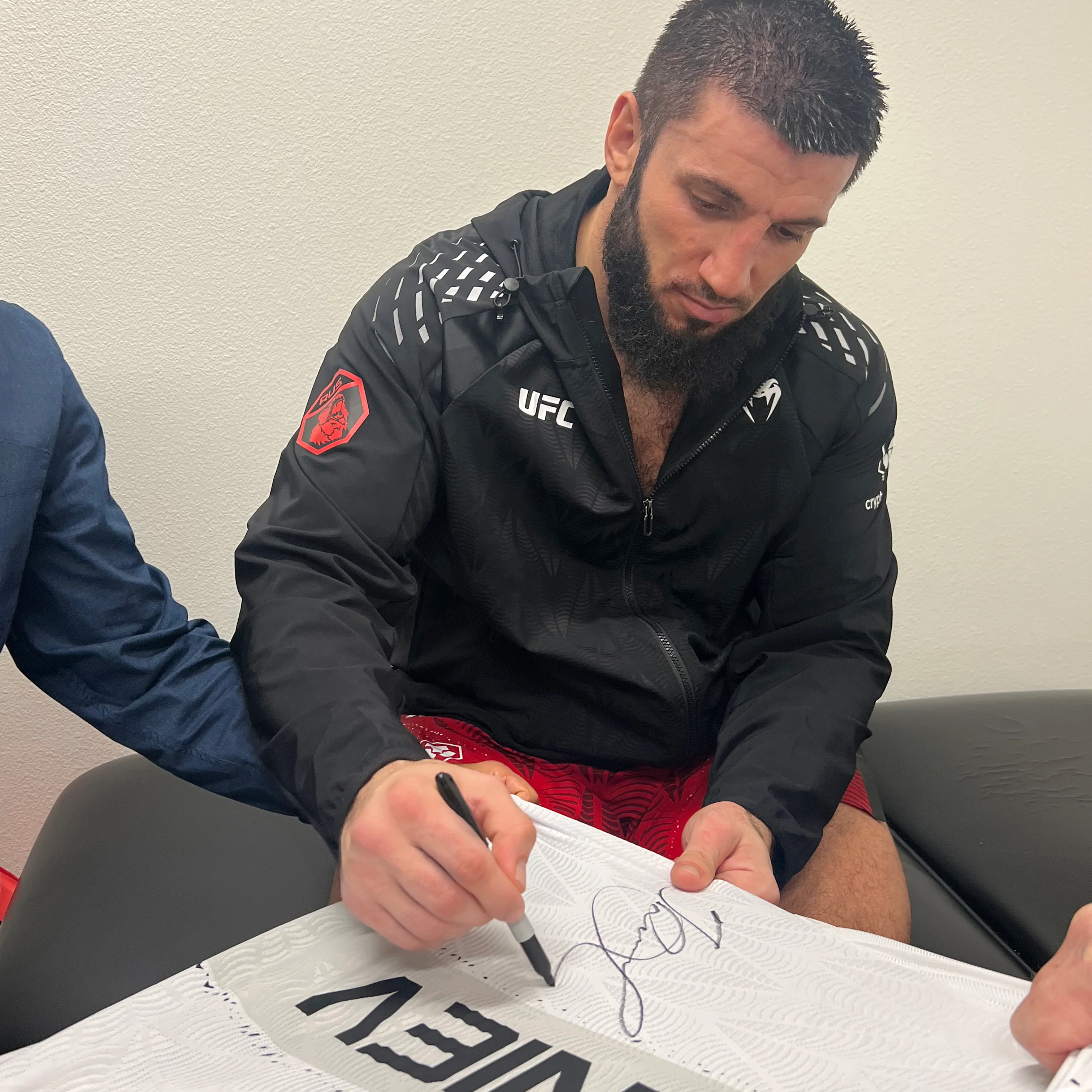 Rizvan Kuniev Signed 1-of-1 Fight Worn Jersey UFC Fight Night: Bautista vs Oliveira - Image 2