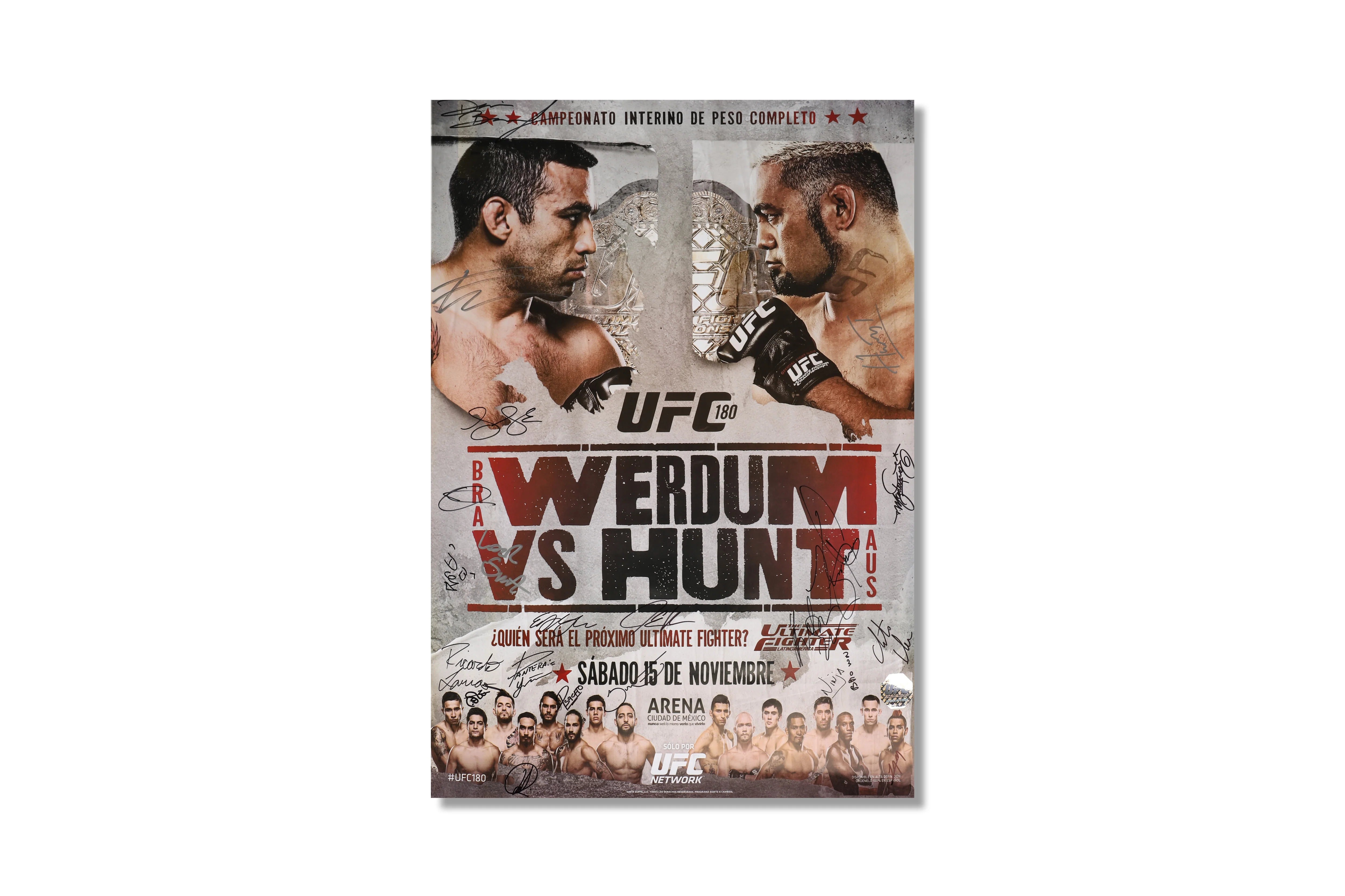 UFC 180: Werdum vs Hunt Autographed Event Poster - Image 6
