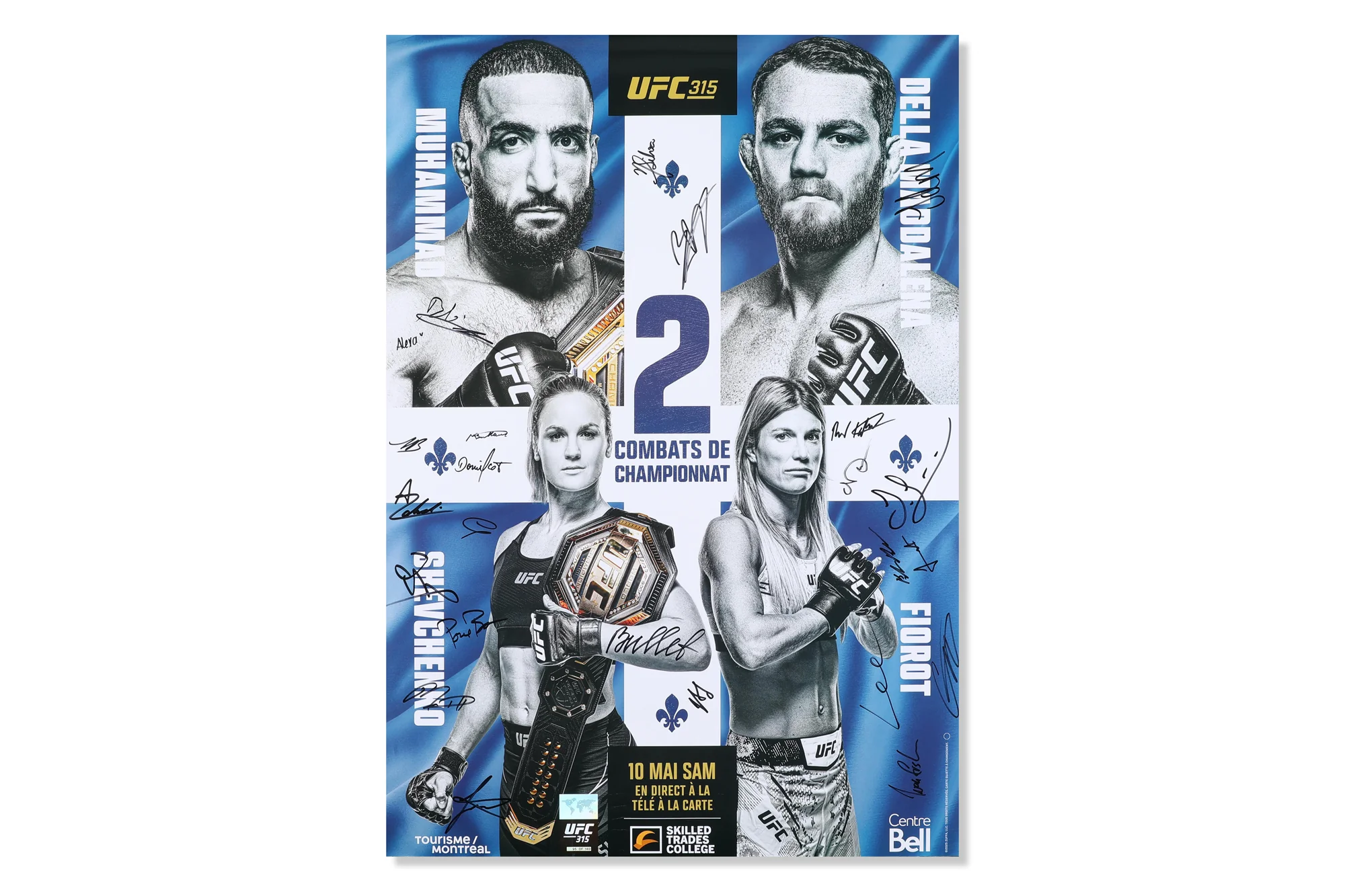 UFC 315: Muhammad vs Della Maddalena Autographed Event Poster - Image 5