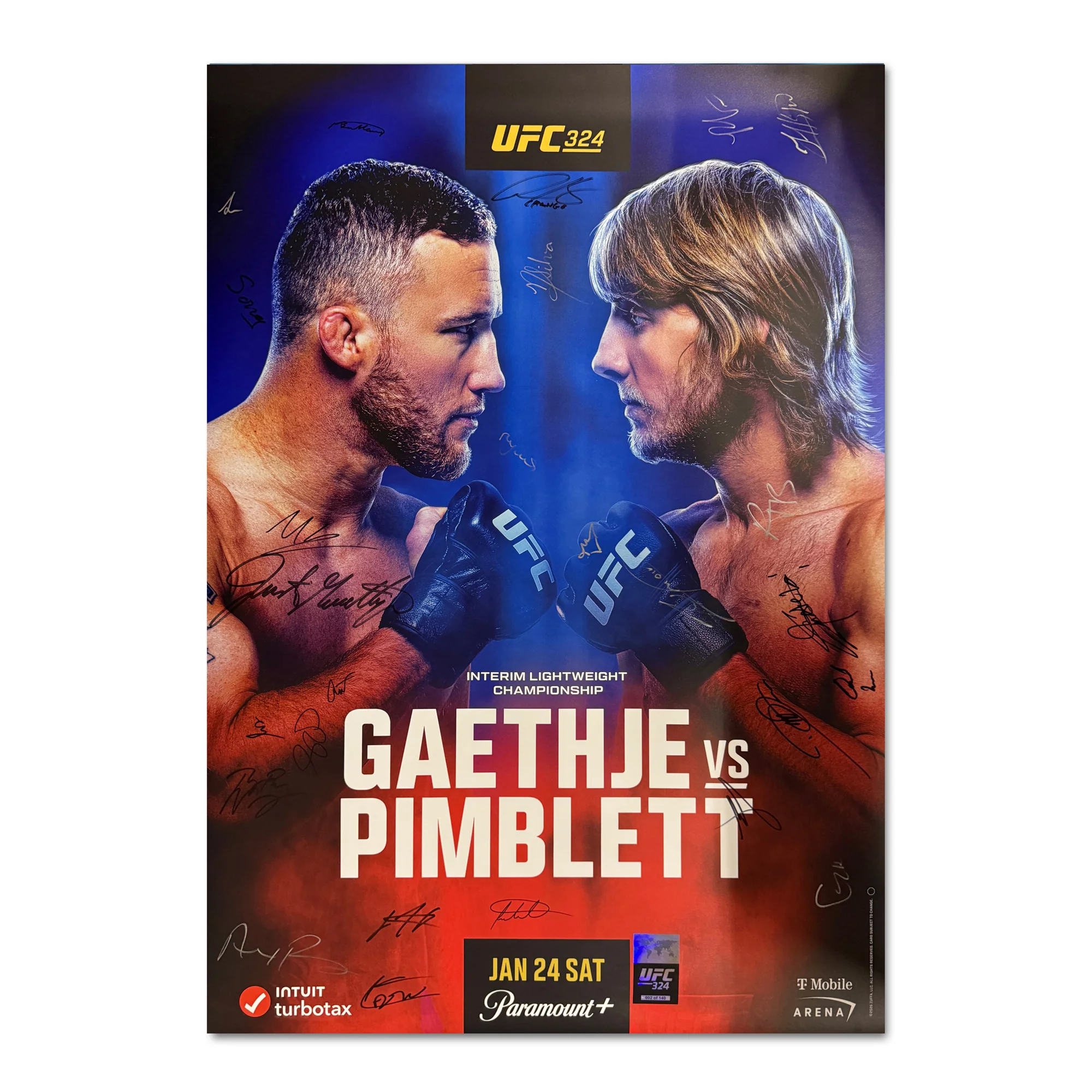 UFC 324: Gaethje vs Pimblett Autographed Event Poster - Image 5