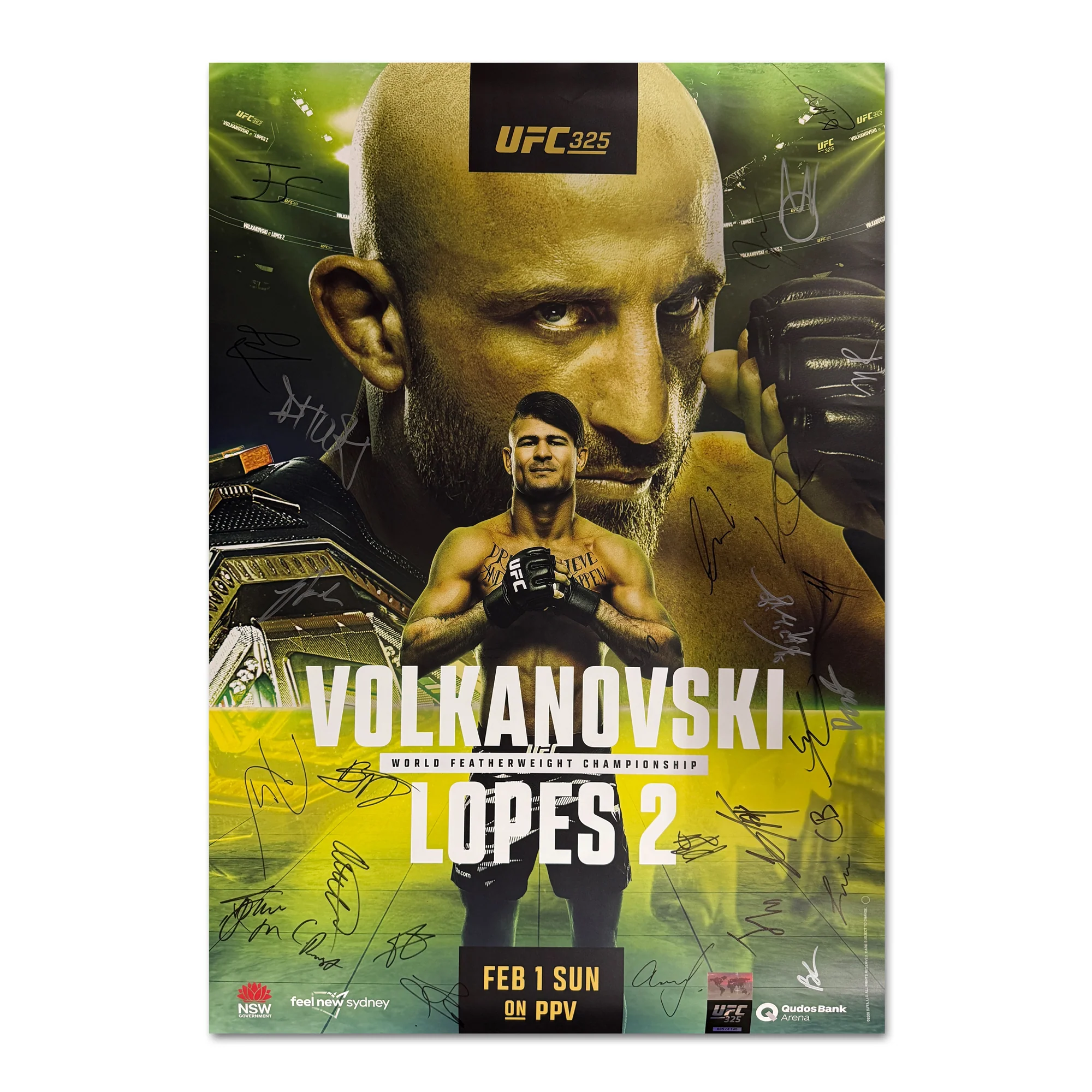 UFC 325: Volkanovski vs Lopes 2 Autographed Event Poster - Image 5