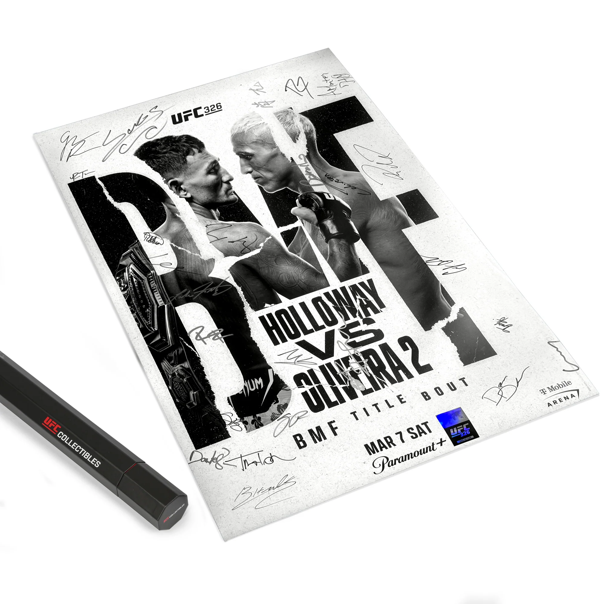UFC 326: Holloway vs Oliveira 2 Autographed Event Poster - Image 8