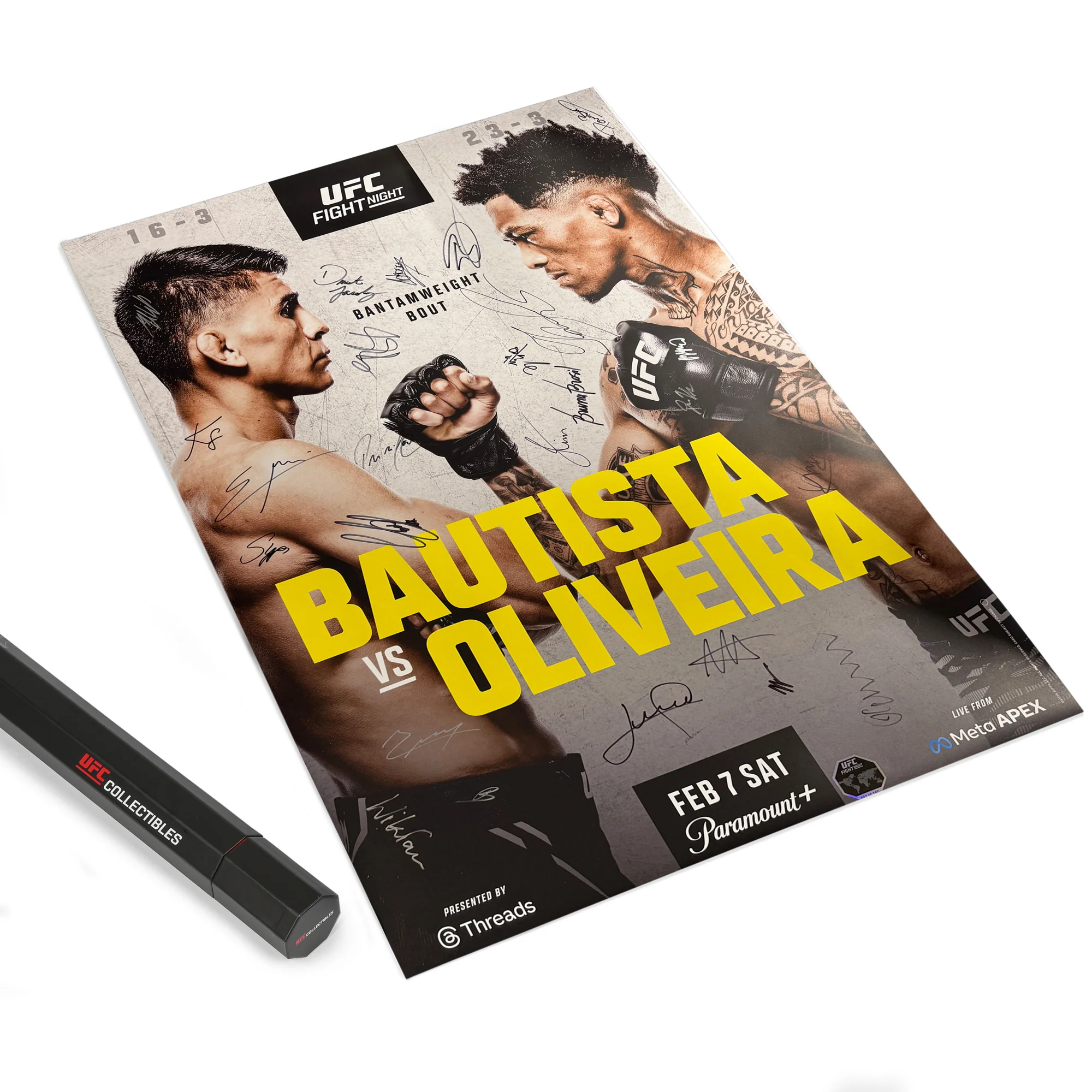 UFC Fight Night: Bautista vs Oliveira Autographed Event Poster - Image 4