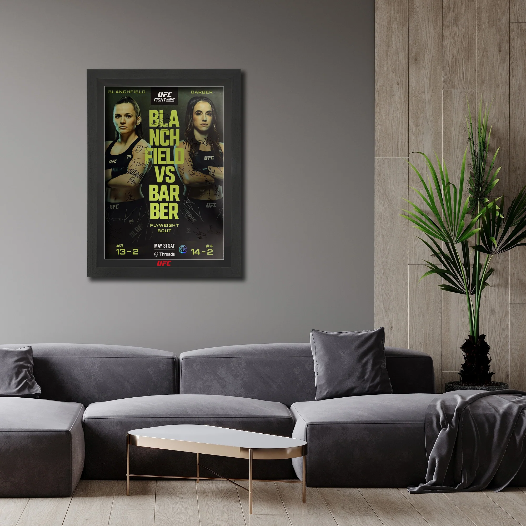 UFC Fight Night: Blanchfield vs Barber Autographed Event Poster - Image 2