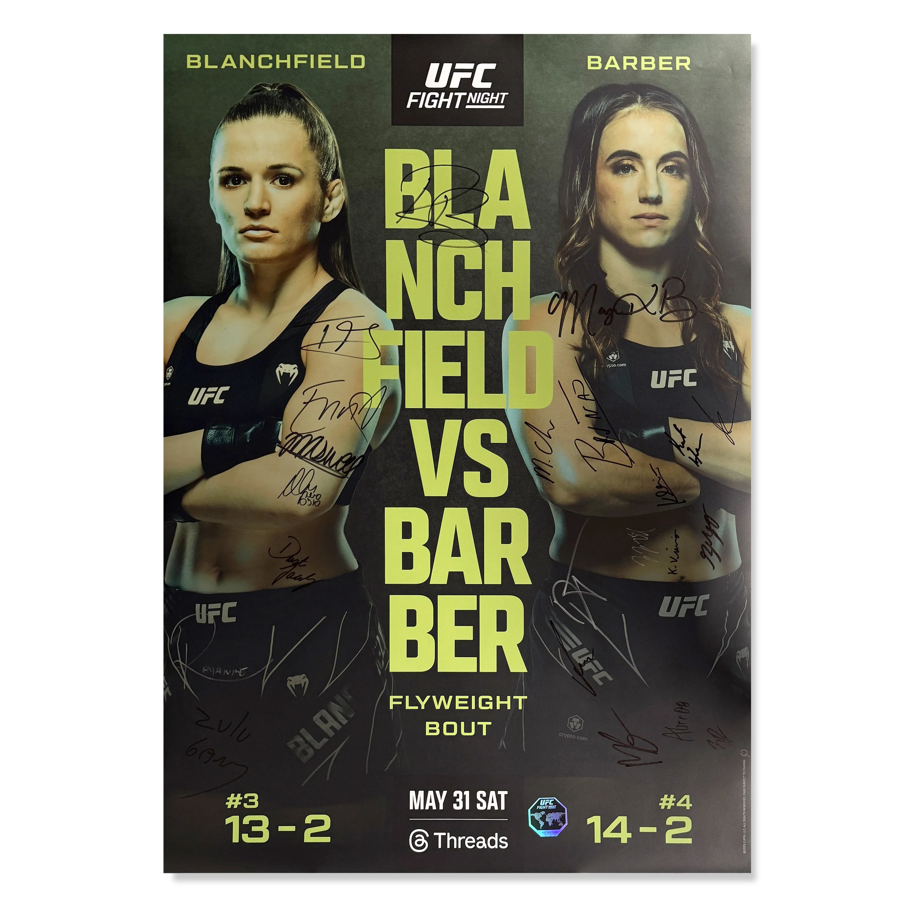 UFC Fight Night: Blanchfield vs Barber Autographed Event Poster - Image 4