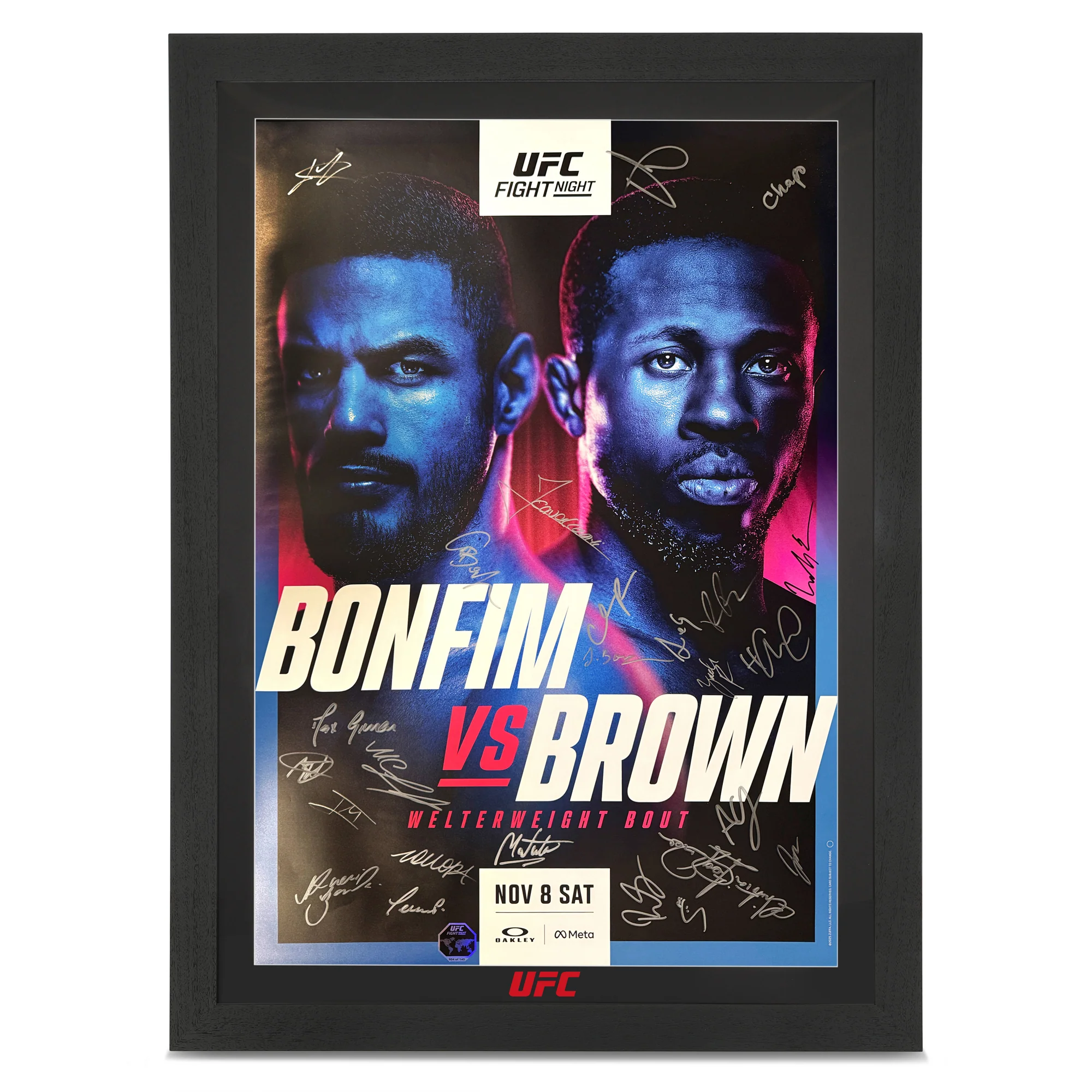 UFC Fight Night: Bonfim vs Brown Autographed Event Poster