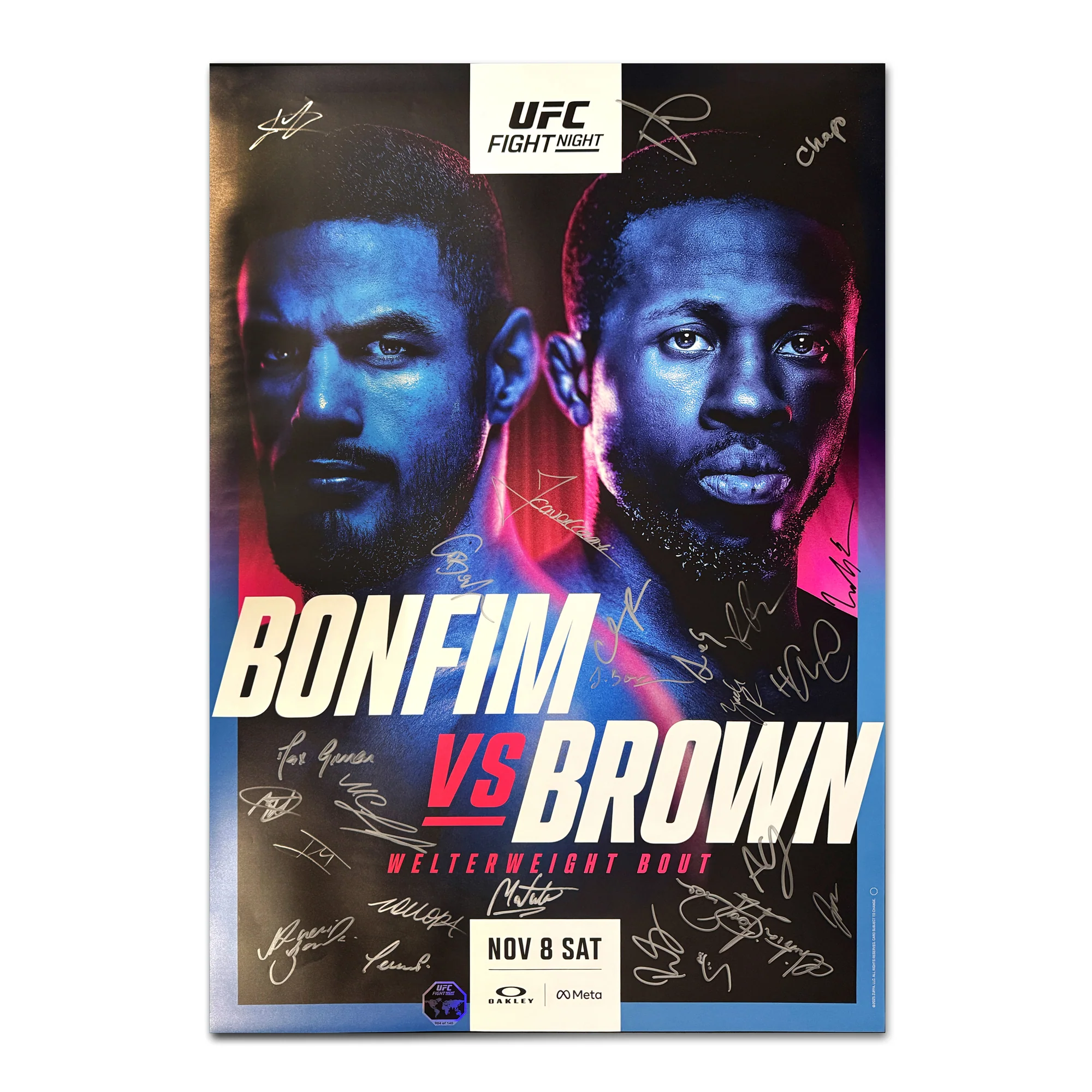 UFC Fight Night: Bonfim vs Brown Autographed Event Poster - Image 3