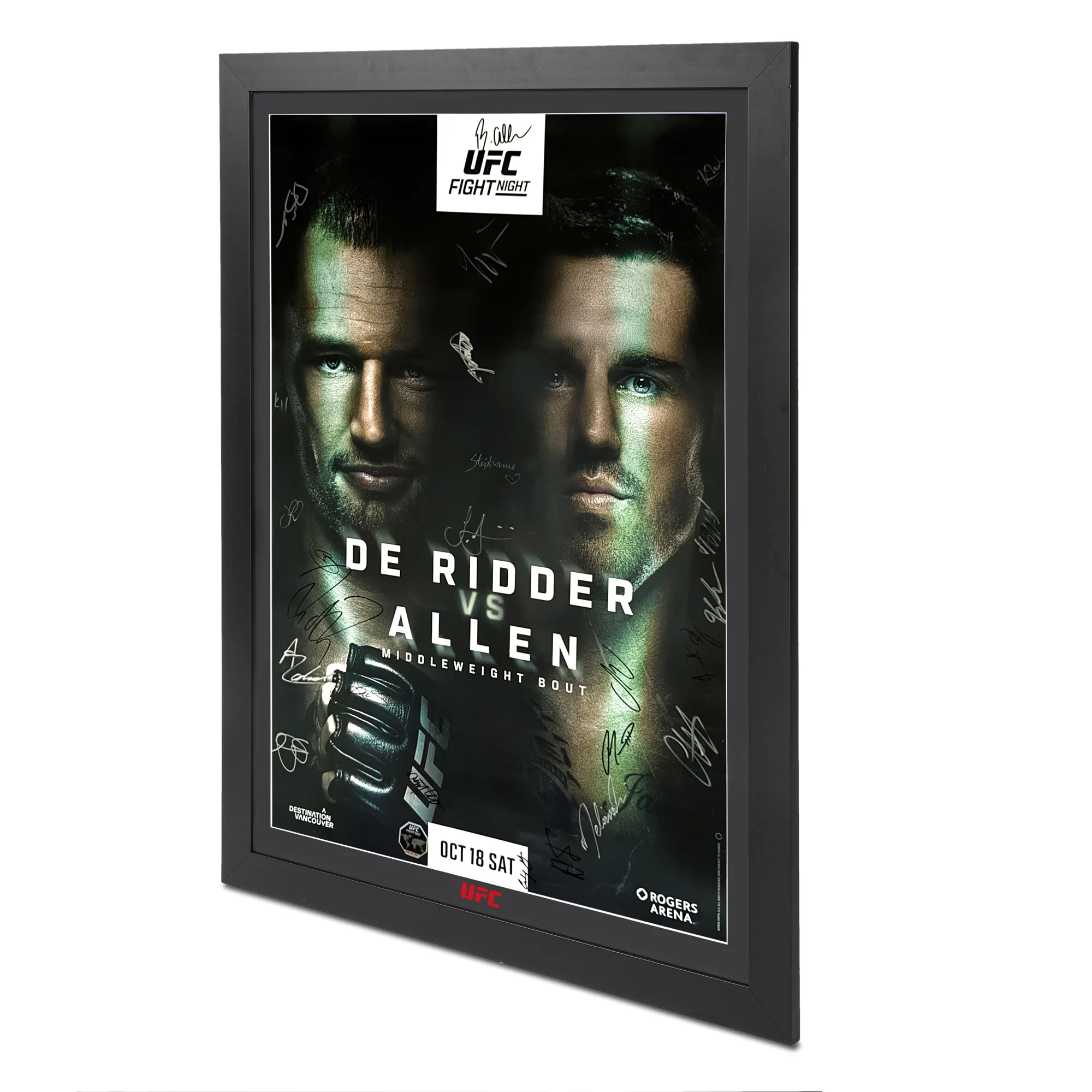 UFC Fight Night: De Ridder vs Allen Autographed Event Poster - Image 2