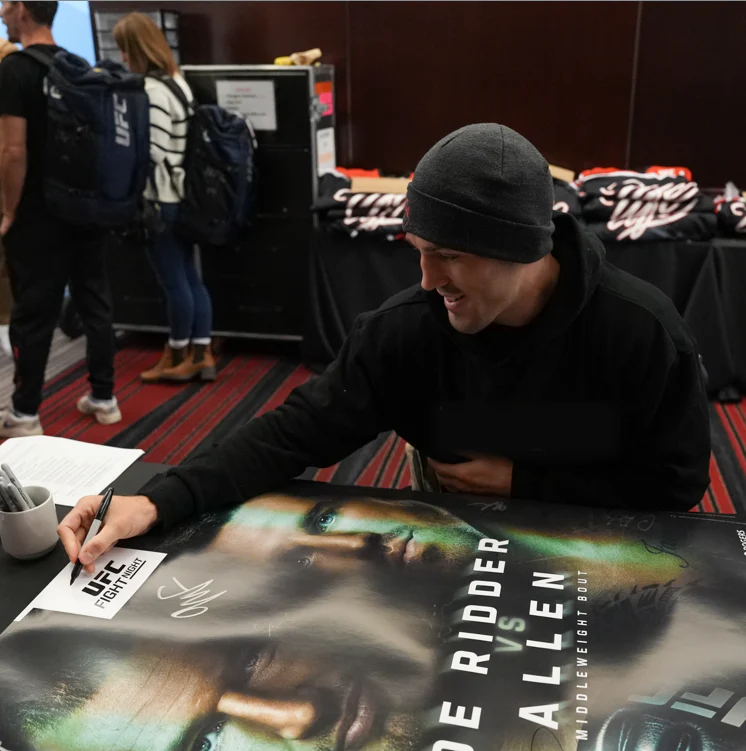 UFC Fight Night: De Ridder vs Allen Autographed Event Poster - Image 3