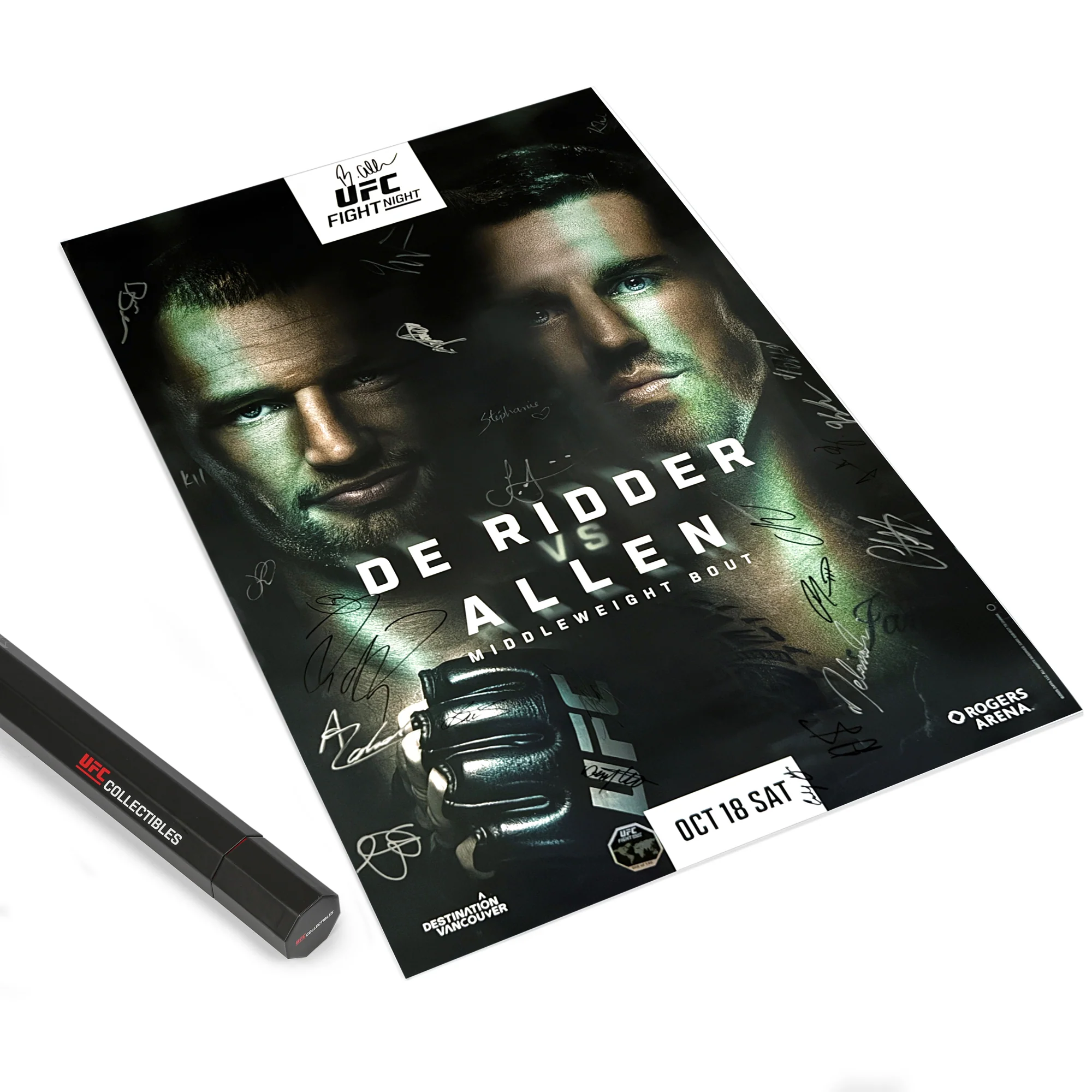 UFC Fight Night: De Ridder vs Allen Autographed Event Poster - Image 6