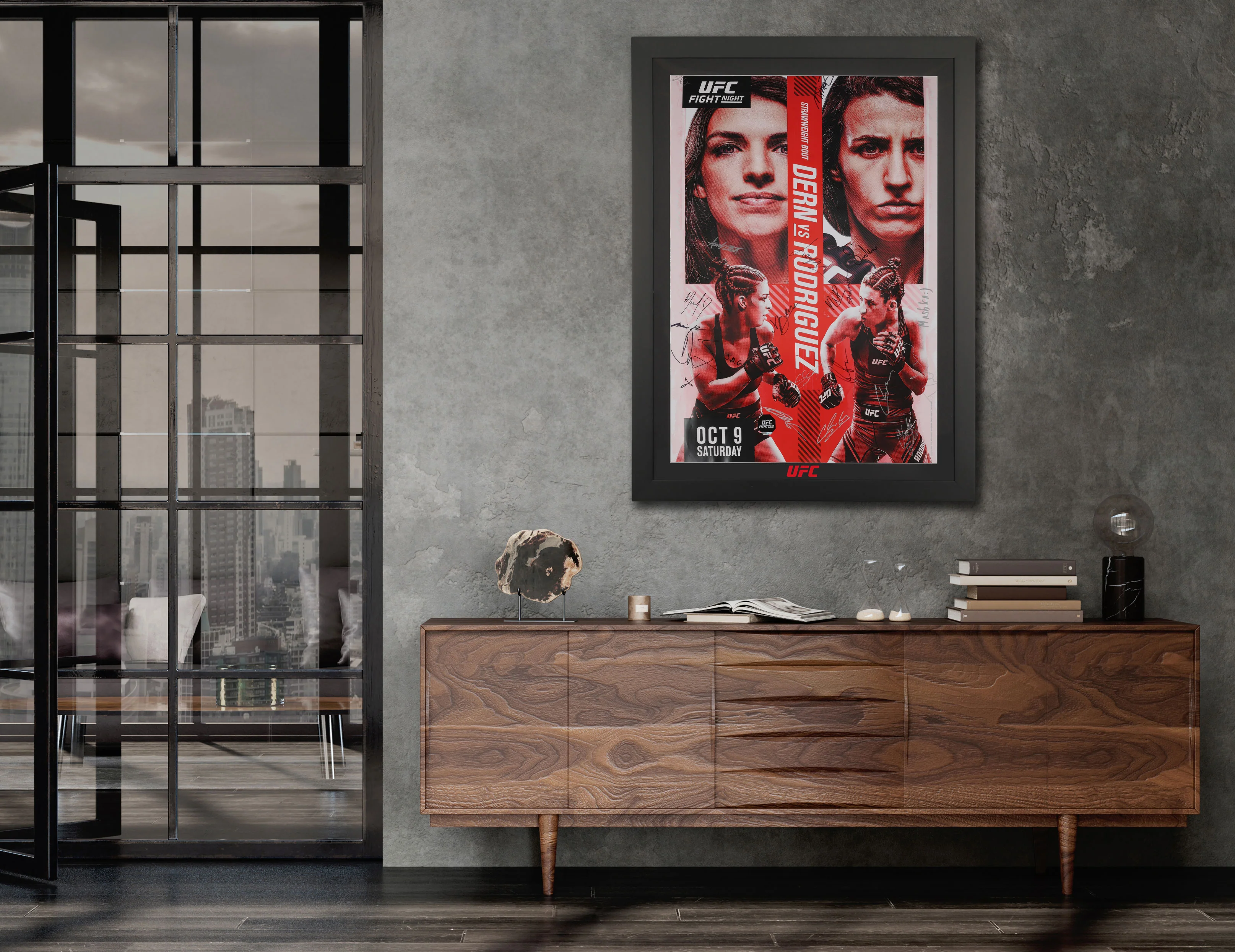 UFC Fight Night: Dern vs Rodriguez Autographed Event Poster - Image 2
