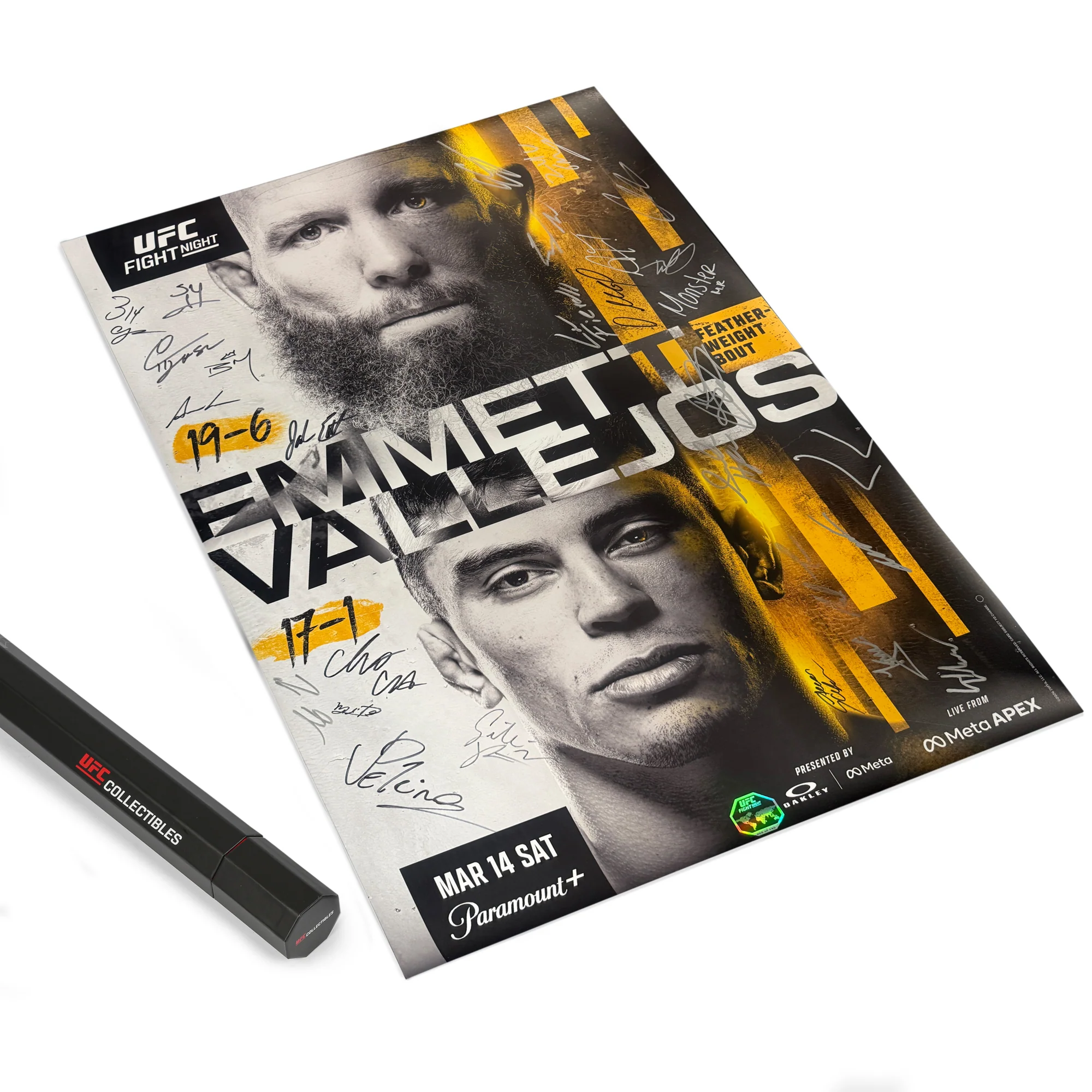 UFC Fight Night: Emmett vs Vallejos Autographed Event Poster - Image 4
