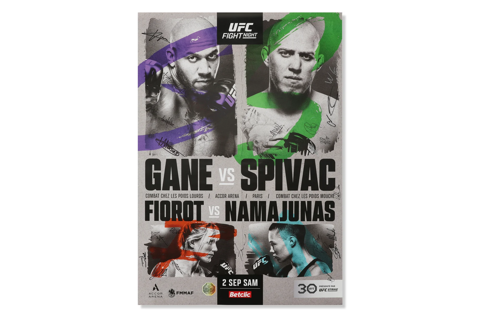 UFC Fight Night: Gane vs Spivac Autographed Event Poster - Image 3