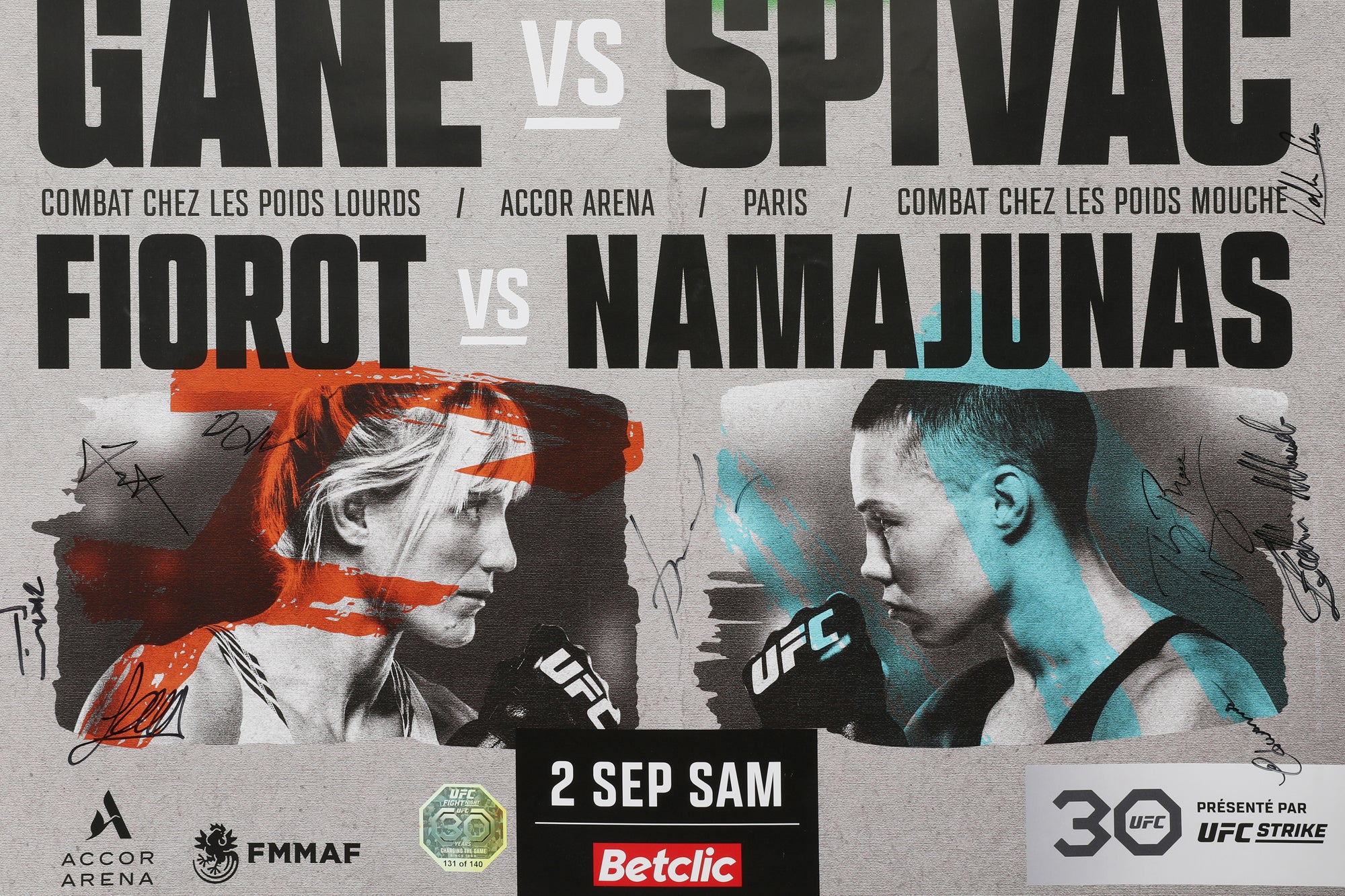 UFC Fight Night: Gane vs Spivac Autographed Event Poster - Image 4