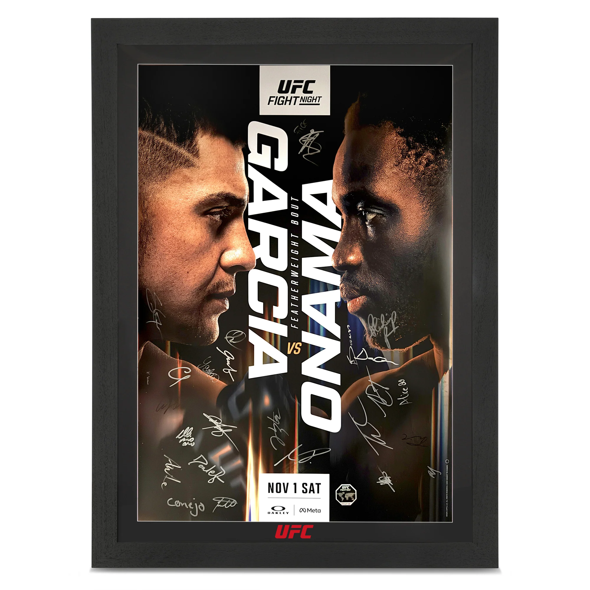 UFC Fight Night: Garcia vs Onama Autographed Event Poster