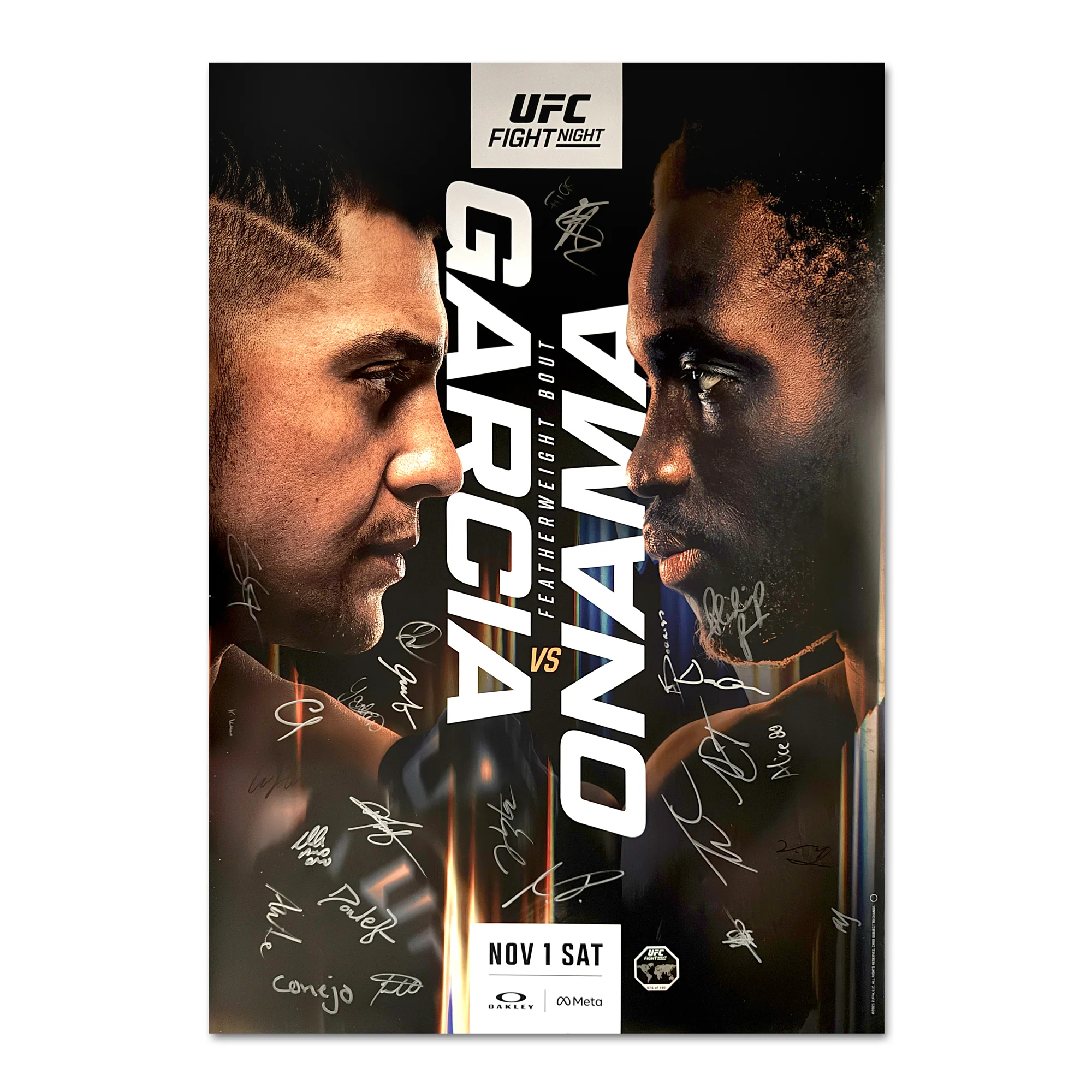 UFC Fight Night: Garcia vs Onama Autographed Event Poster - Image 3