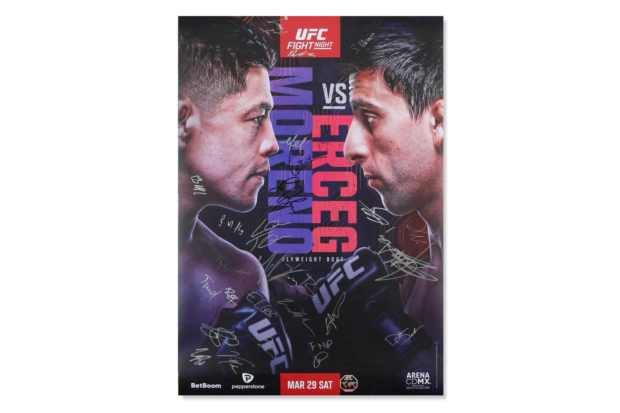 UFC Fight Night: Moreno vs Erceg Autographed Event Poster - Image 4
