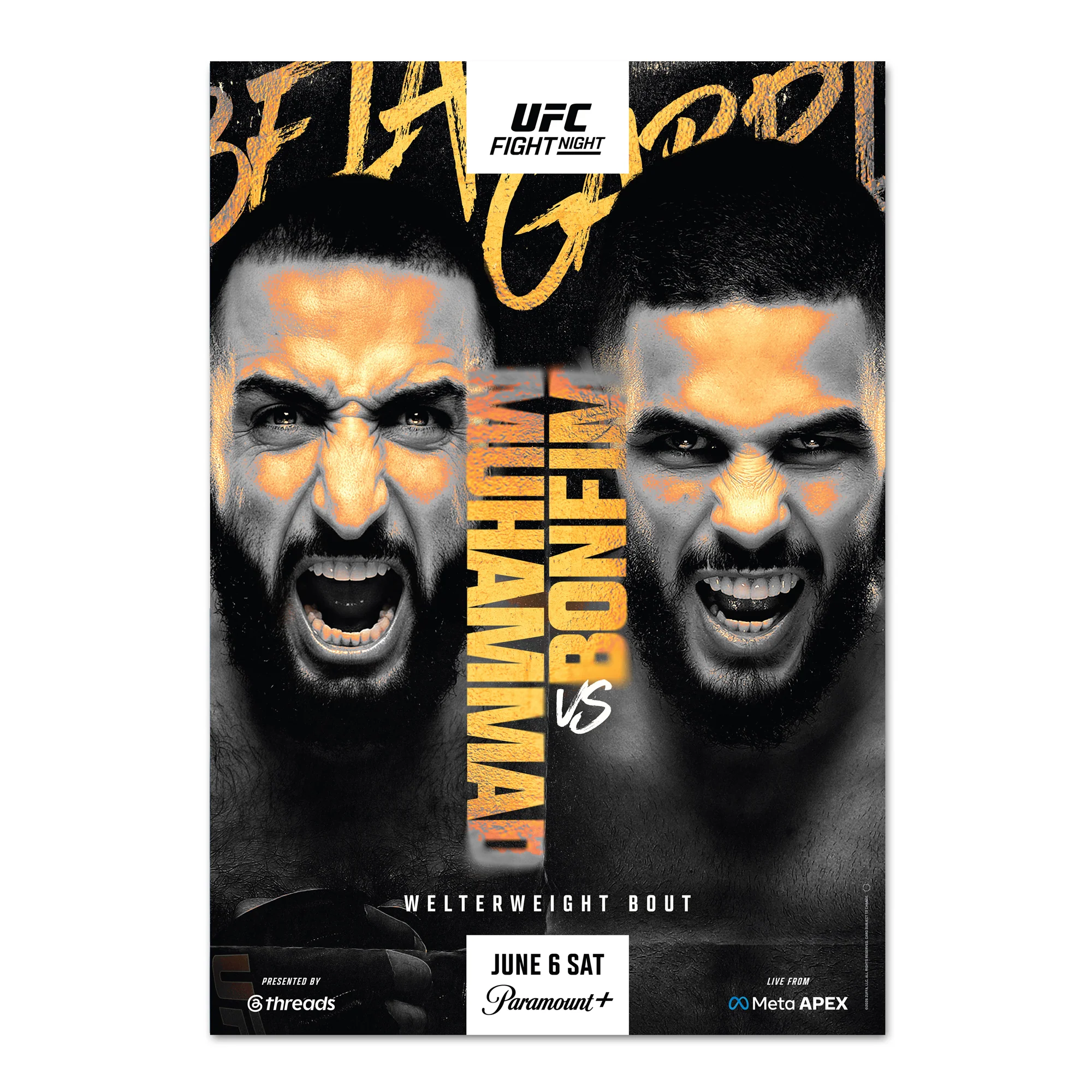 UFC Fight Night: Muhammad vs Bonfim Autographed Event Poster - Image 3