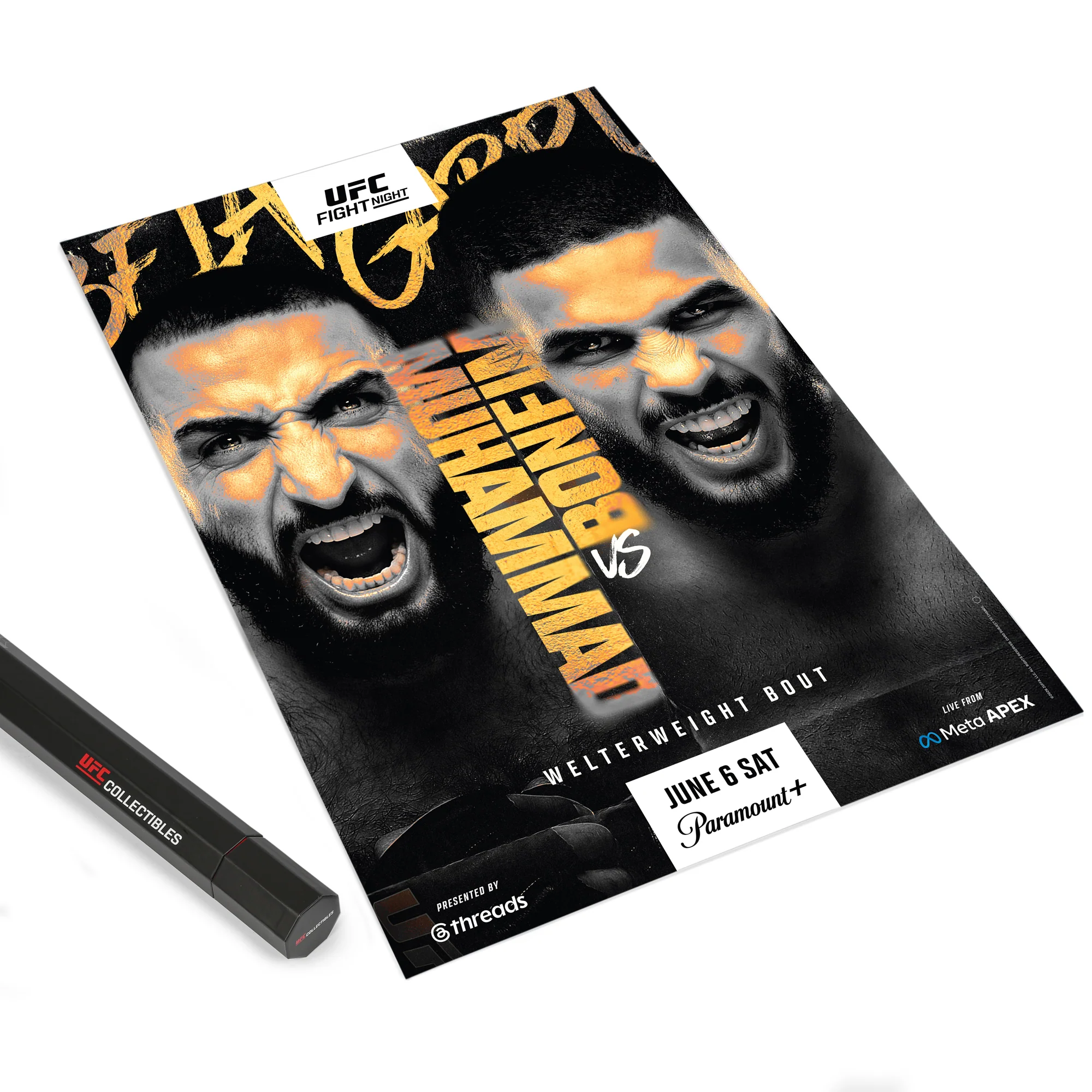 UFC Fight Night: Muhammad vs Bonfim Autographed Event Poster - Image 4