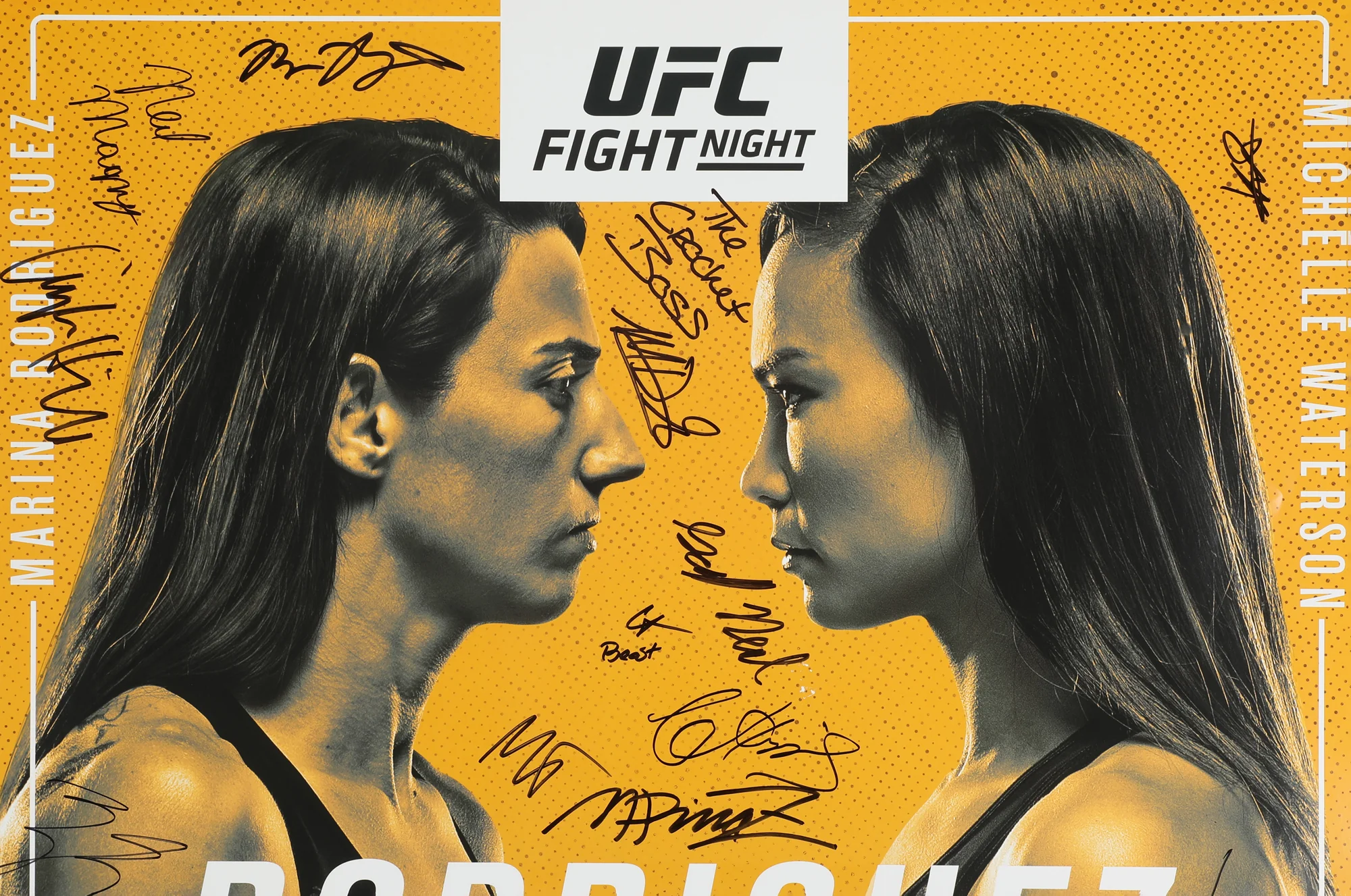 UFC Fight Night Rodriguez vs Waterson Autographed Event Poster - Image 3