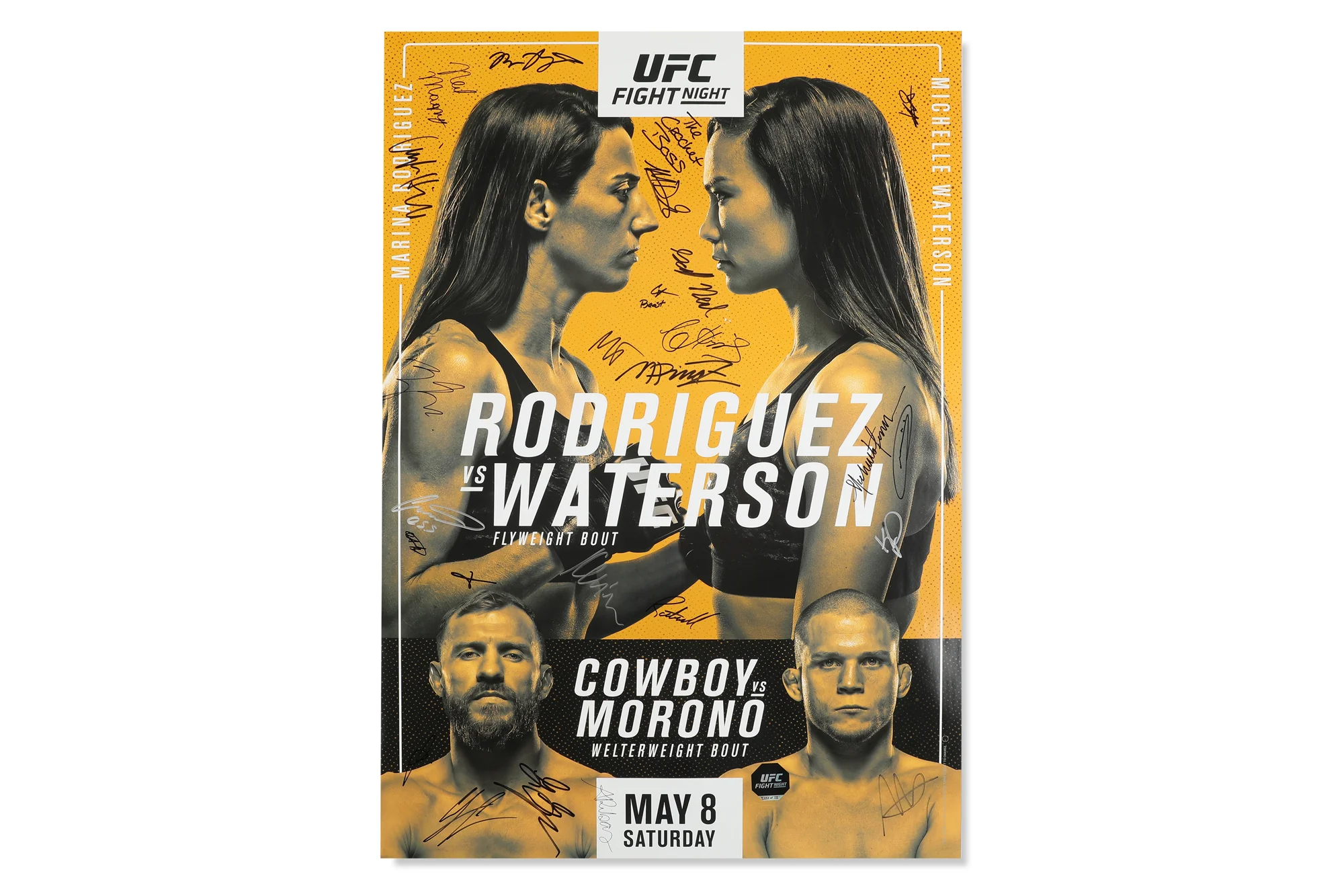 UFC Fight Night Rodriguez vs Waterson Autographed Event Poster - Image 4