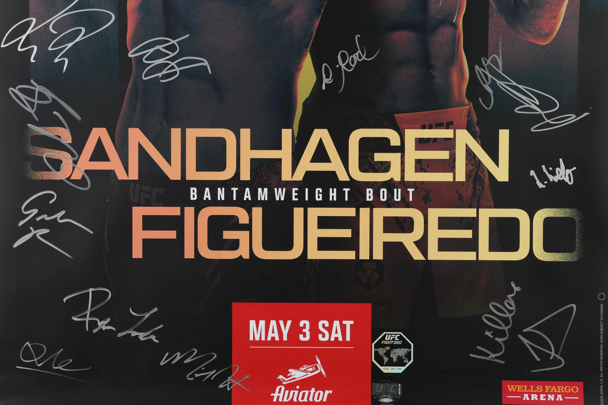 UFC Fight Night: Sandhagen vs Figueiredo Autographed Event Poster - Image 3
