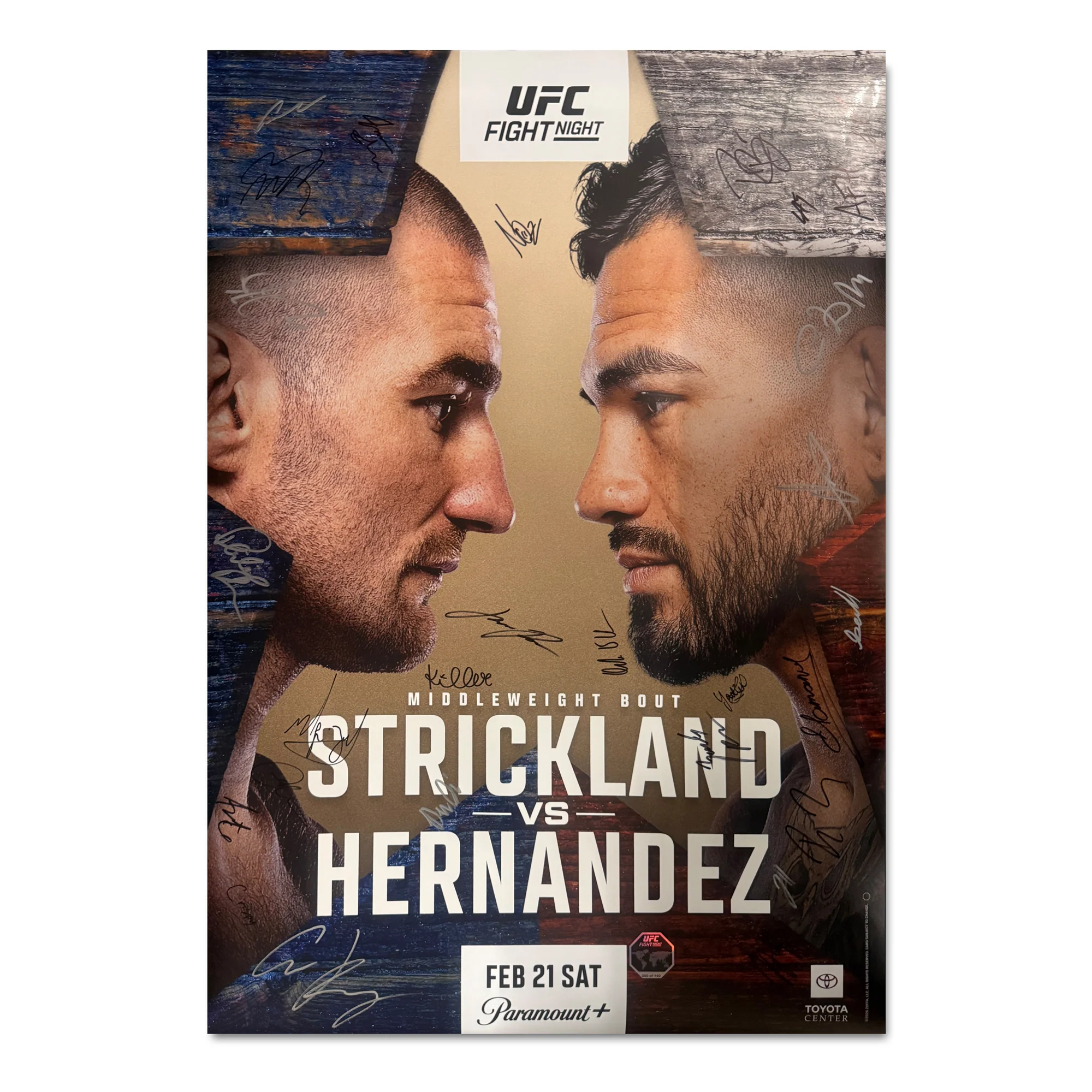 UFC Fight Night: Strickland vs Hernandez Autographed Event Poster - Image 5