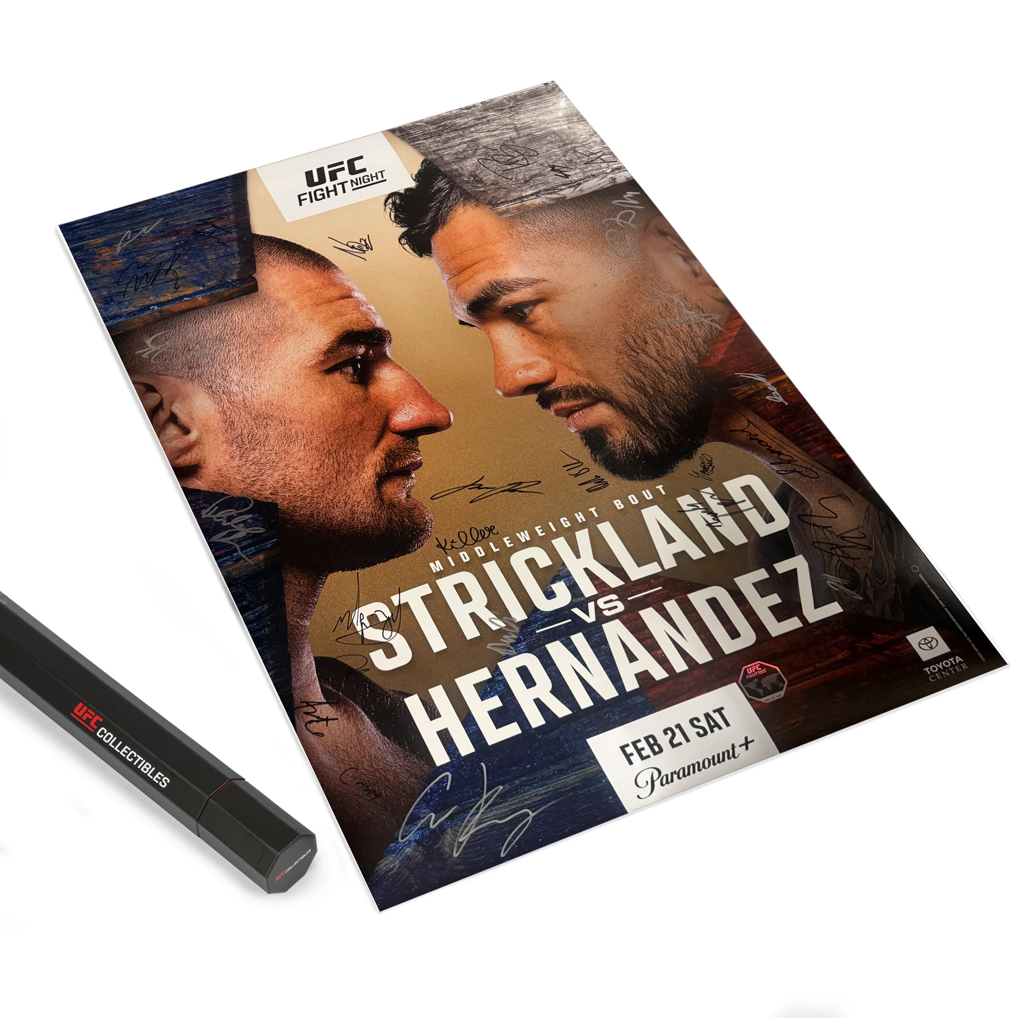 UFC Fight Night: Strickland vs Hernandez Autographed Event Poster - Image 6