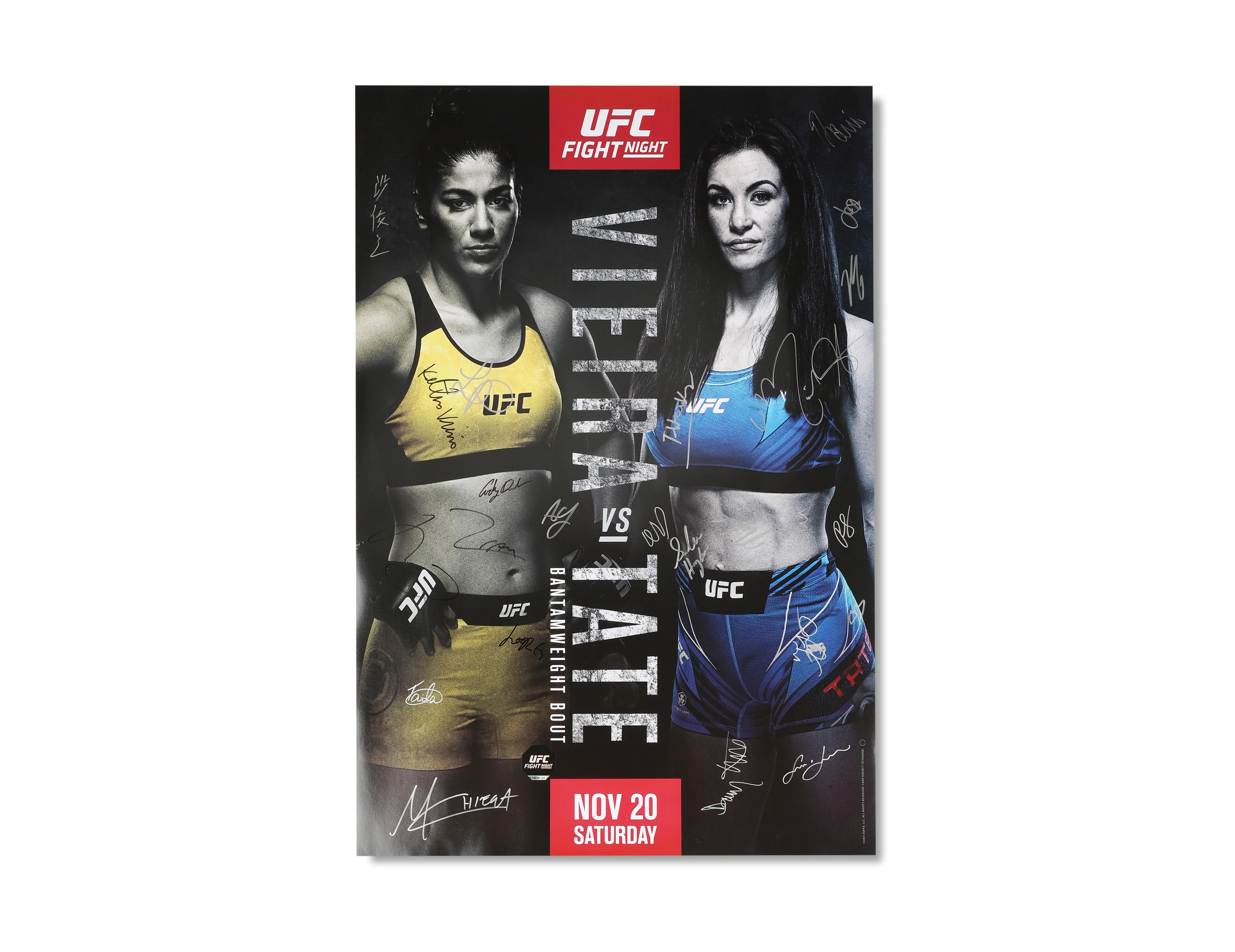 UFC Fight Night: Vieira vs Tate Autographed Event Poster - Image 4