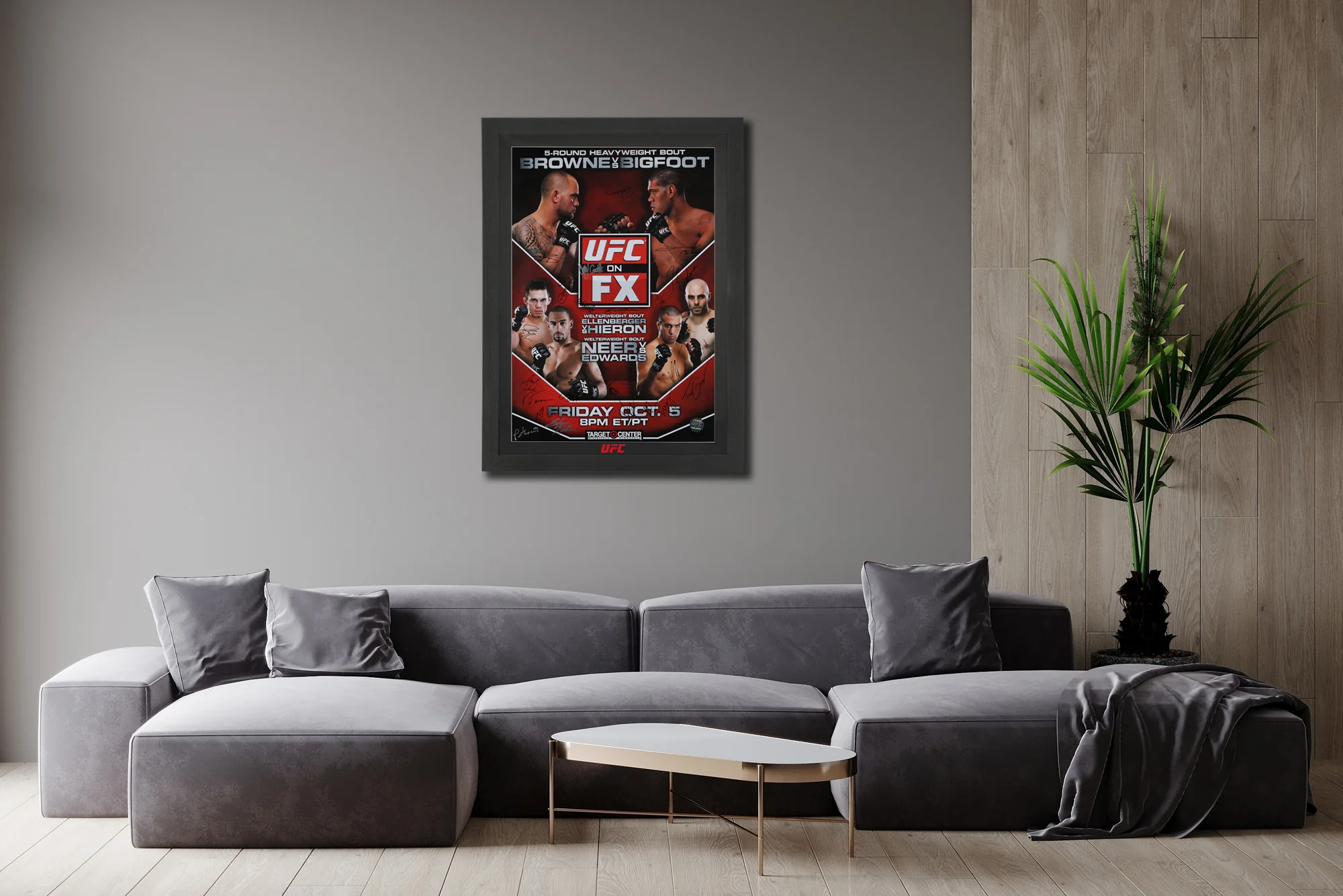UFC on FX: Browne vs Bigfoot Autographed Event Poster - Image 2