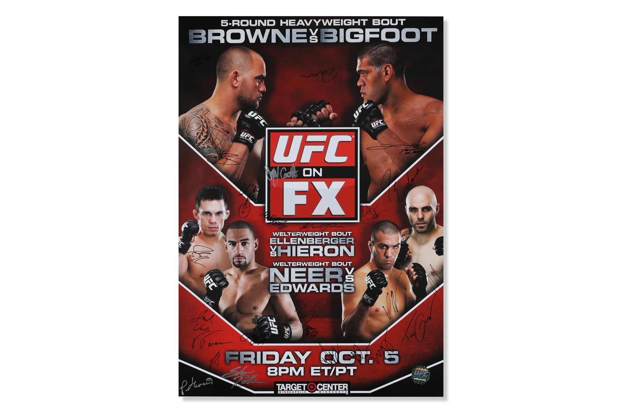 UFC on FX: Browne vs Bigfoot Autographed Event Poster - Image 4