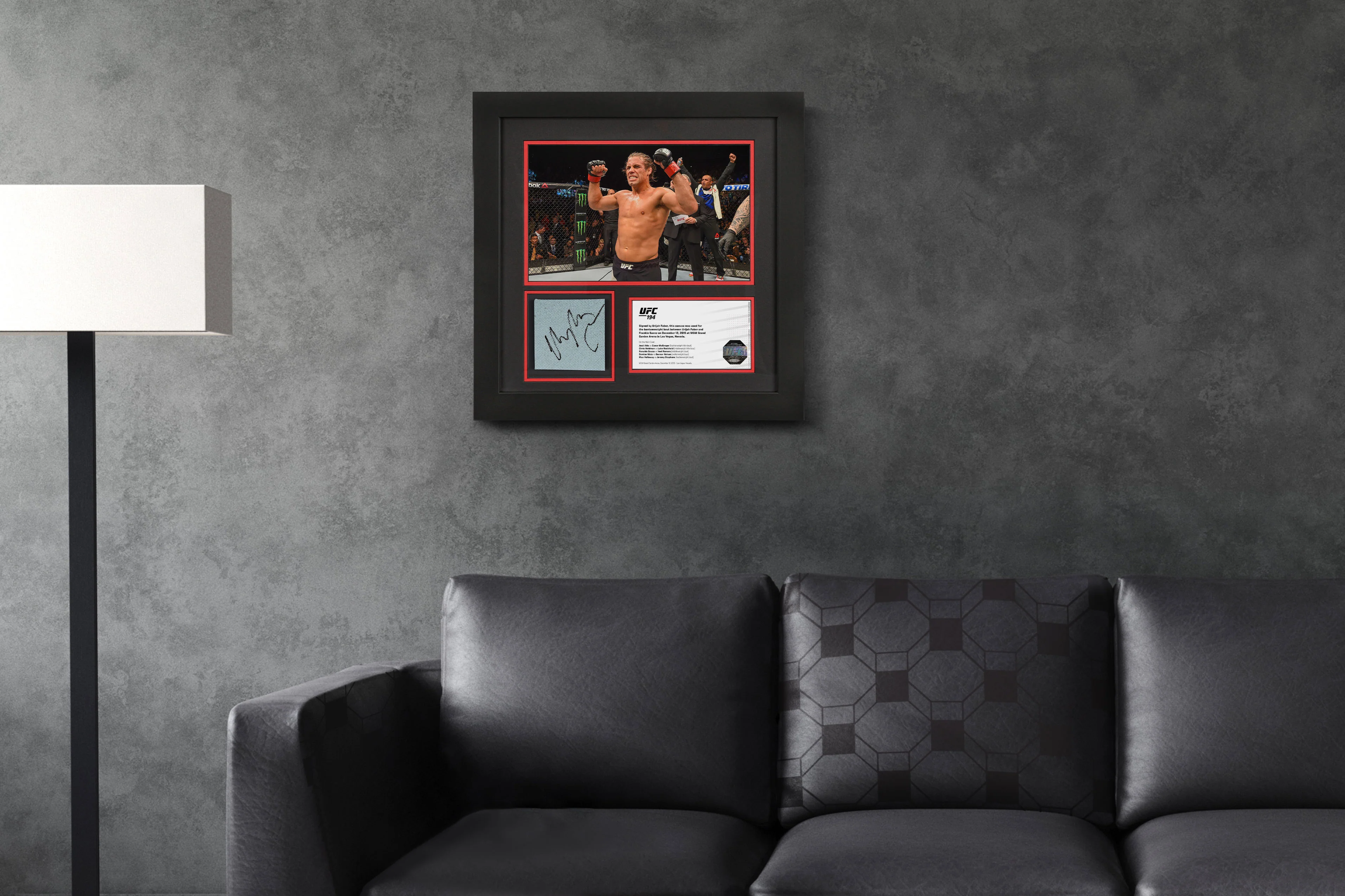 Urijah Faber UFC 194 Signed Canvas & Photo - Image 5
