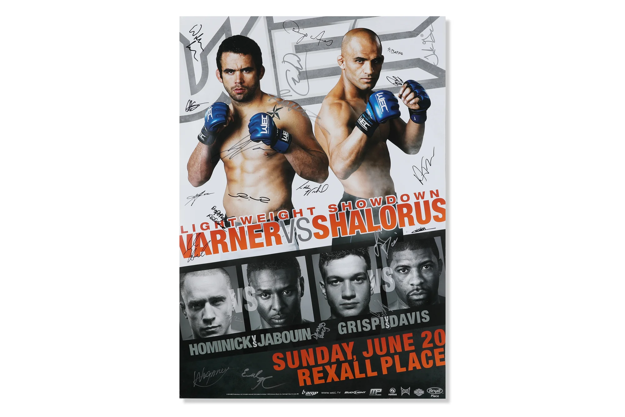 WEC 49: Varner vs Shalorus Autographed Event Poster - Image 4